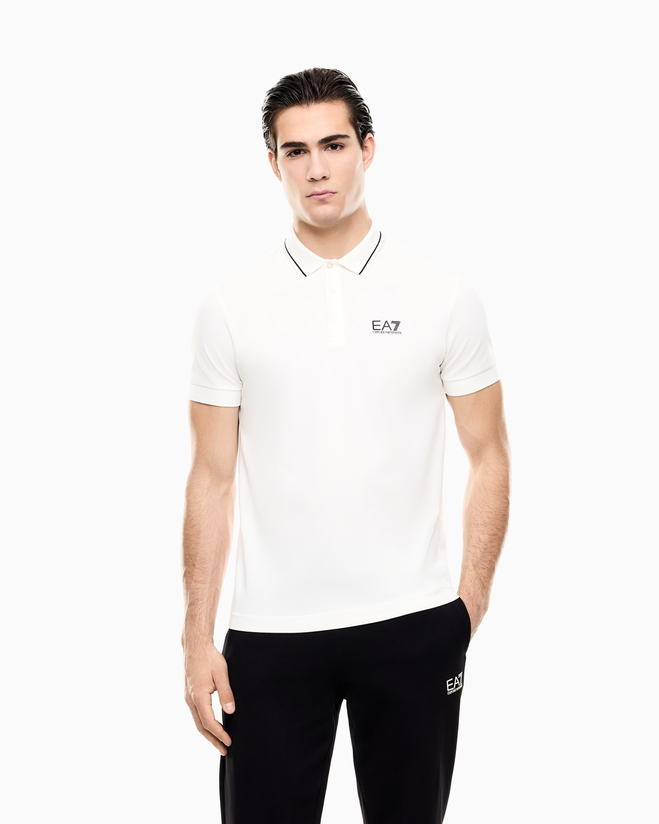 Core Identity stretch-cotton piqué polo shirt Slide 3