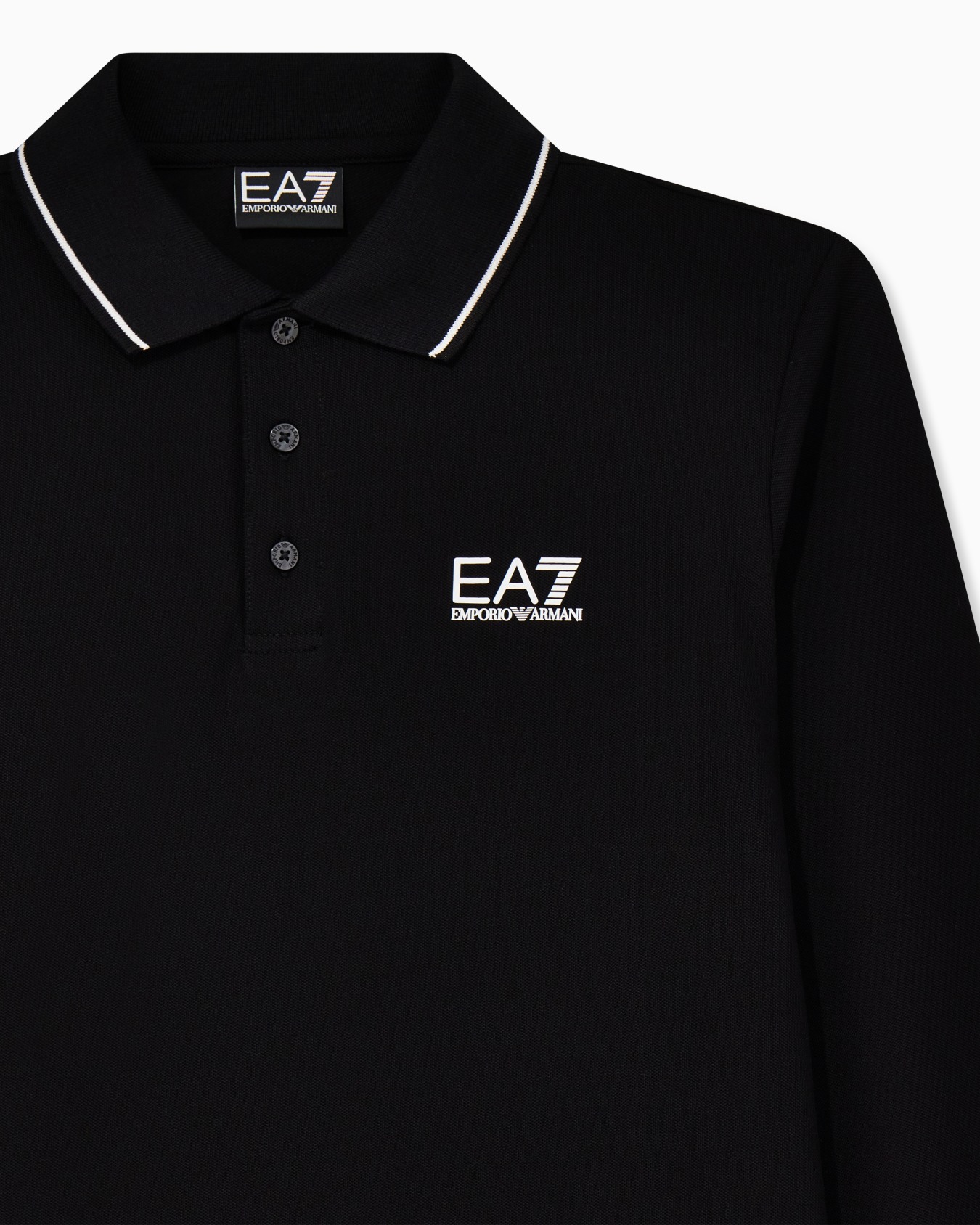 Polo con logo a maniche lunghe in cotone Core Identity Slide 4