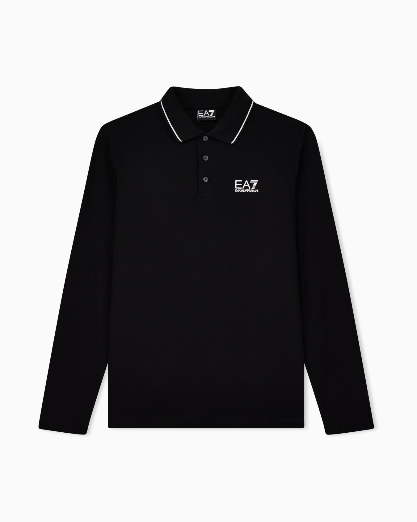 Polo con logo a maniche lunghe in cotone Core Identity Slide 0