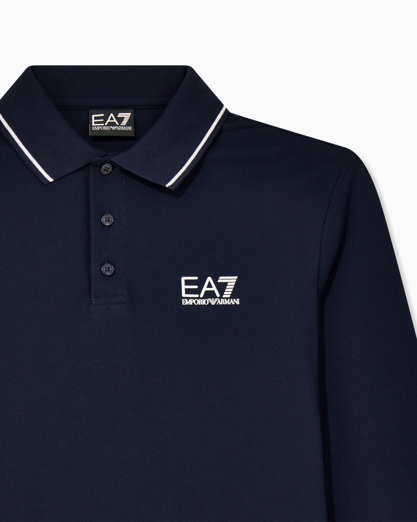 Core Identity stretch-cotton, long-sleeved polo shirt Slide 4