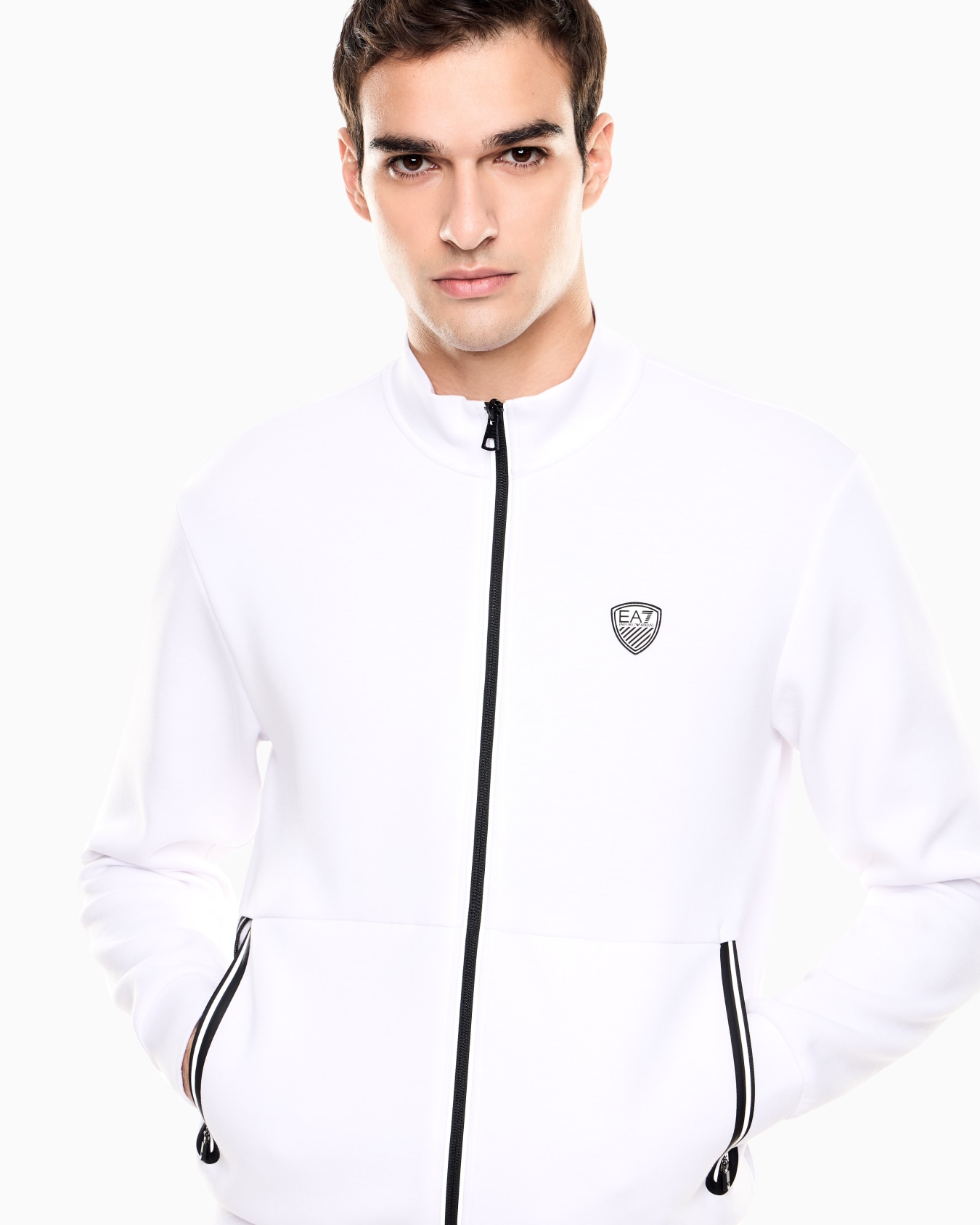 Sweat-shirt façon cardigan en mélange de viscose stretch Diapositive 4