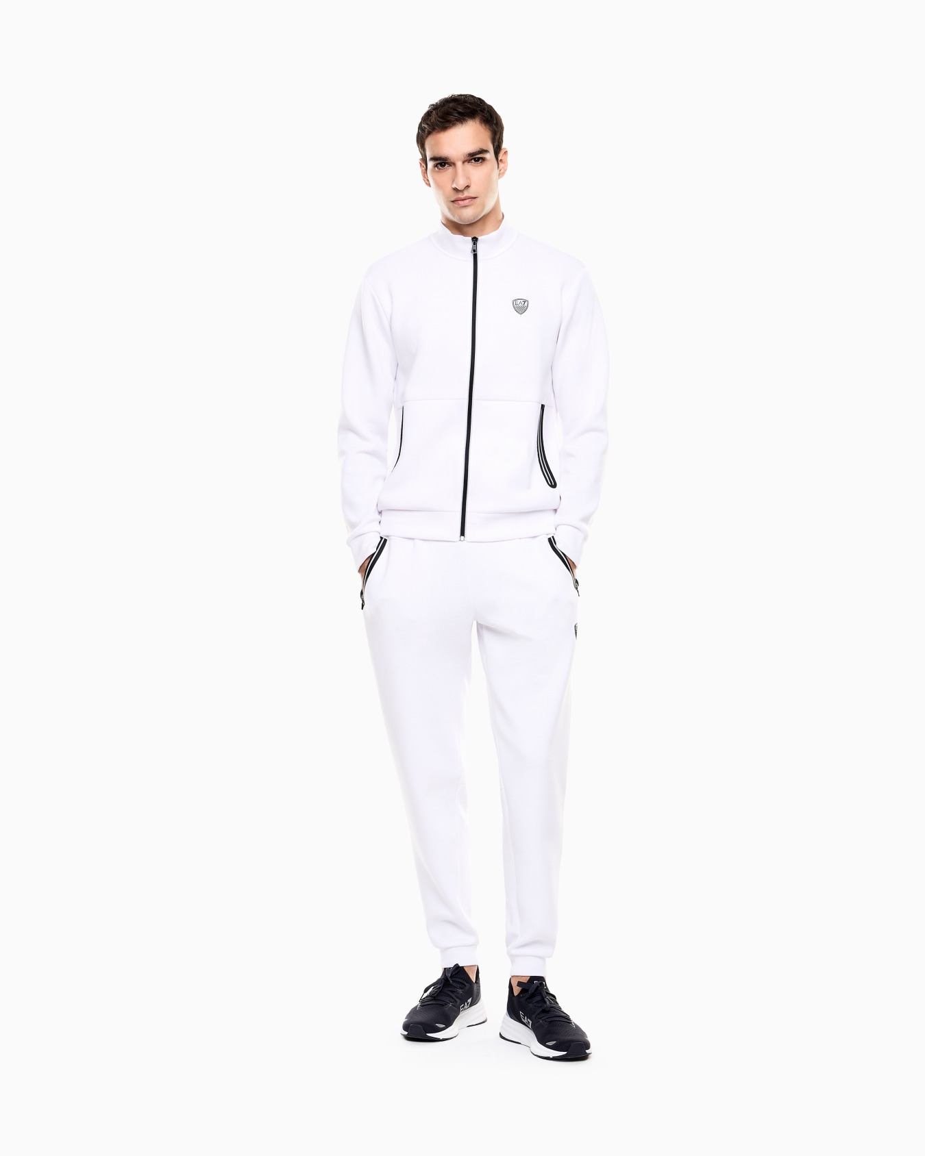 Sweat-shirt façon cardigan en mélange de viscose stretch Diapositive 1