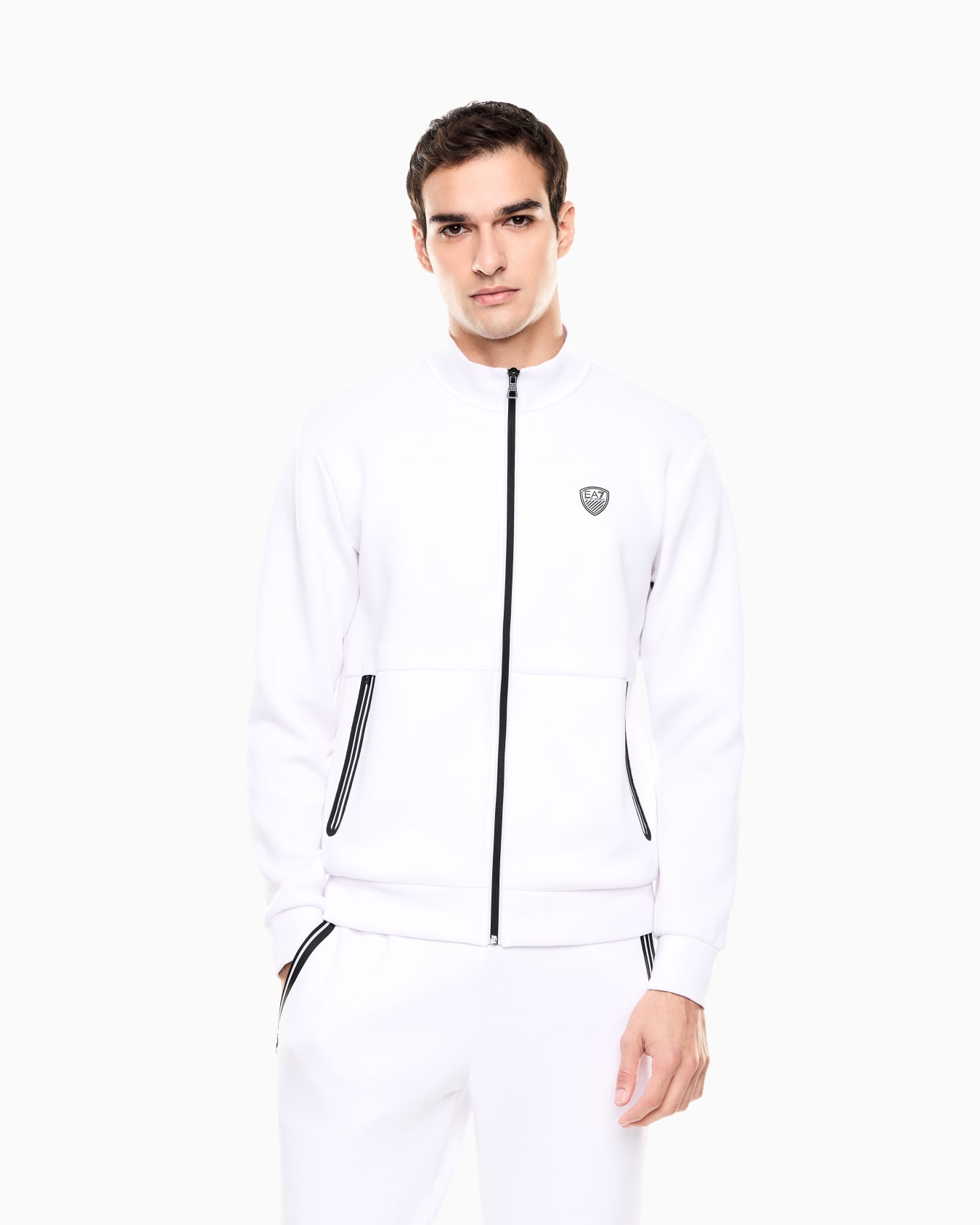 Sweat-shirt façon cardigan en mélange de viscose stretch Diapositive 3