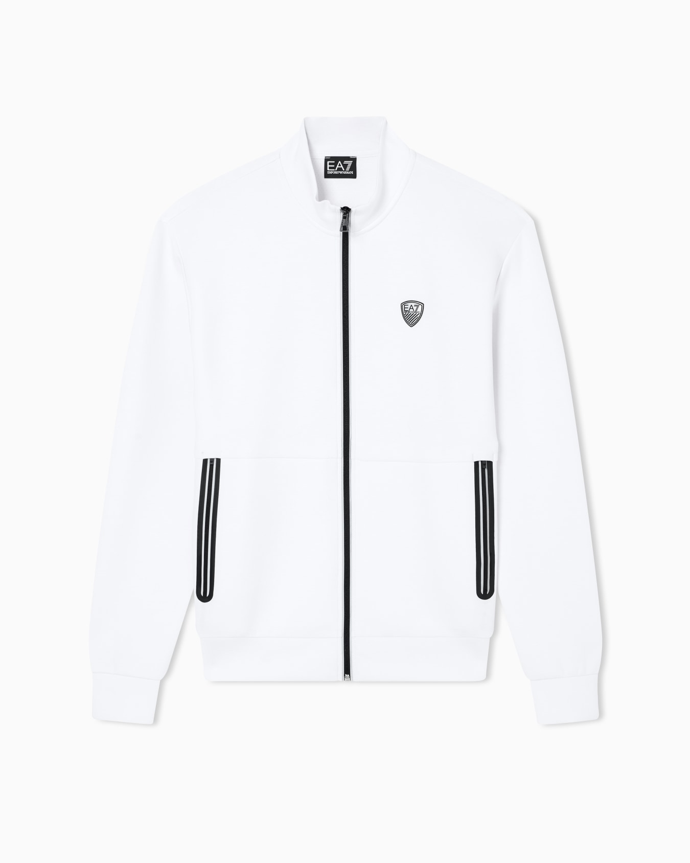 Sweat-shirt façon cardigan en mélange de viscose stretch Diapositive 0