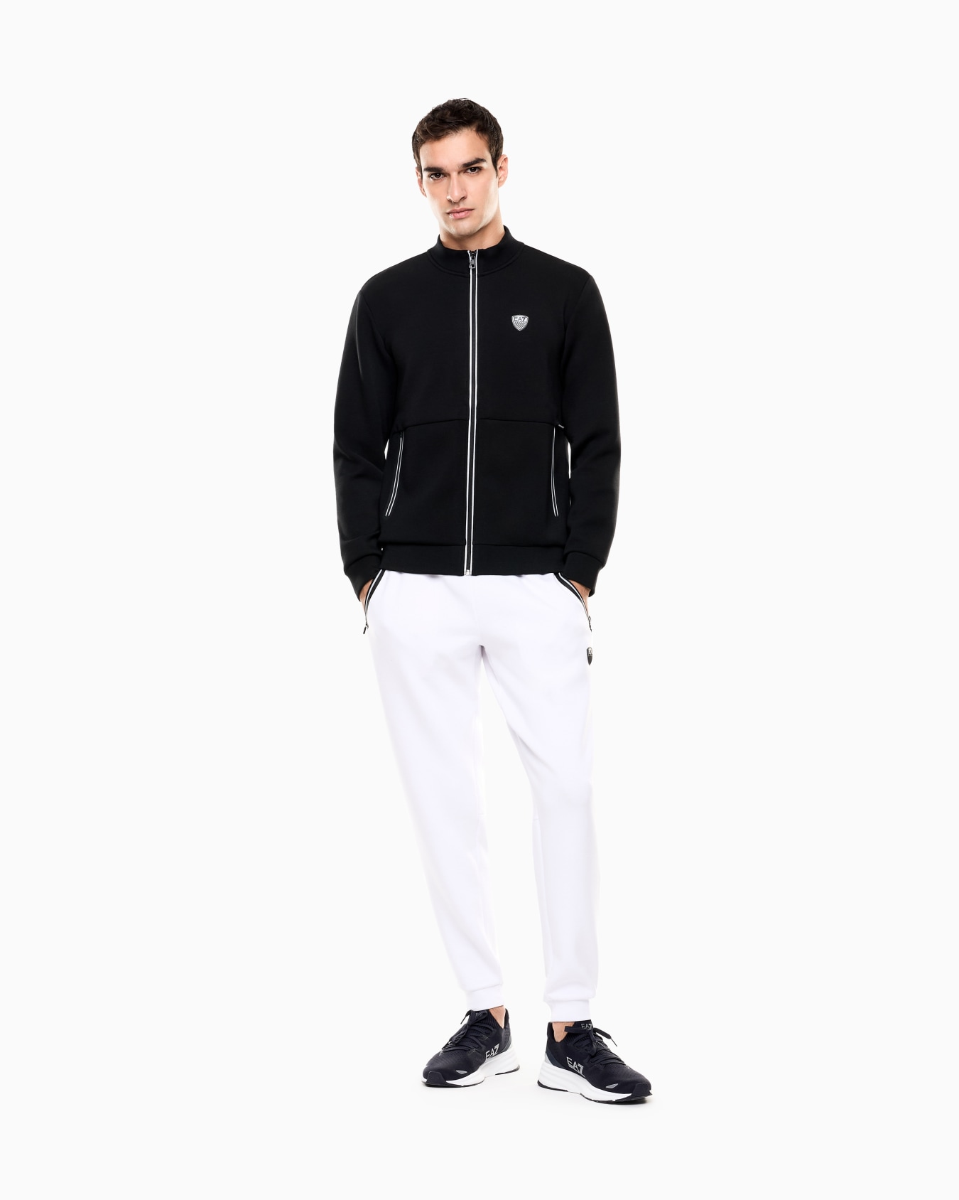 Stretch-viscose blend zip-up sweatshirt Slide 1