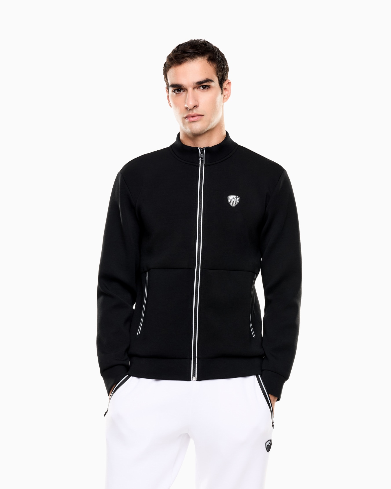 Stretch-viscose blend zip-up sweatshirt Slide 3