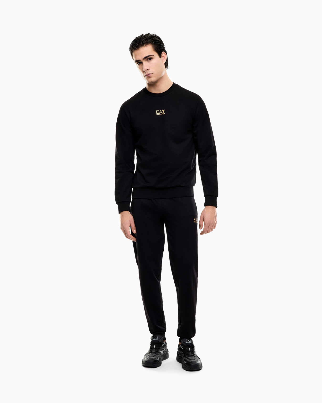 Sudadera de cuello redondo de algodón Core Identity Diapositiva 1