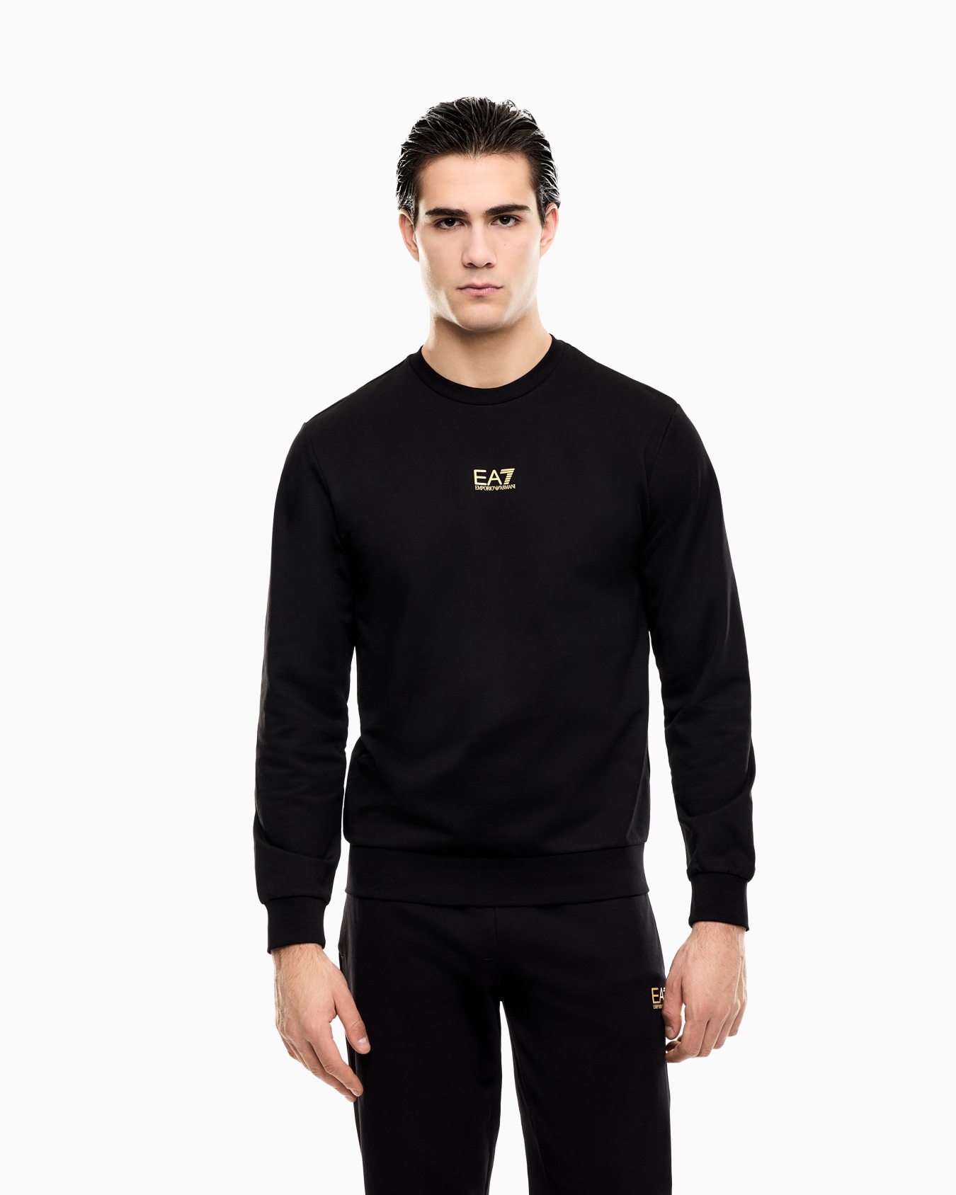 Sudadera de cuello redondo de algodón Core Identity Diapositiva 3