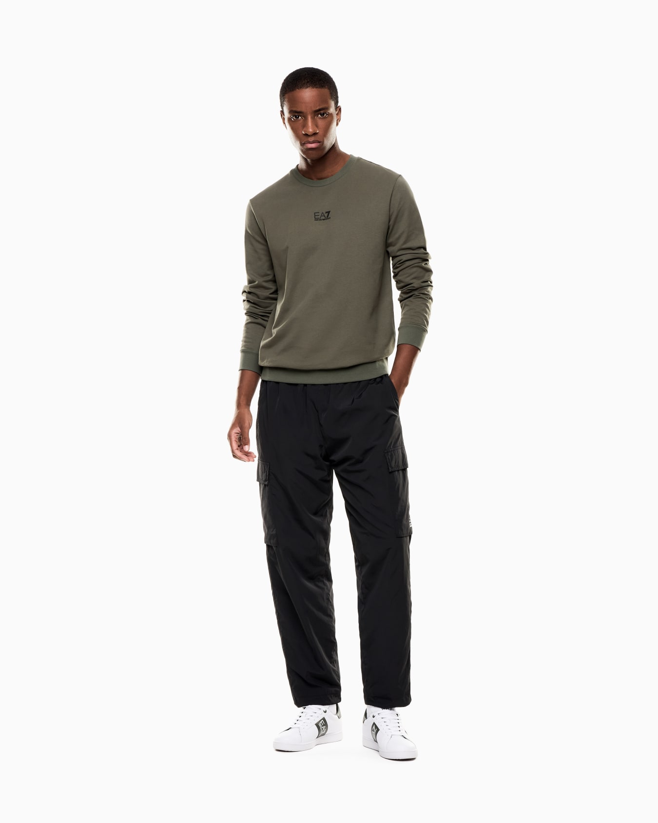 Core Identity cotton crew-neck sweatshirt Slide 1