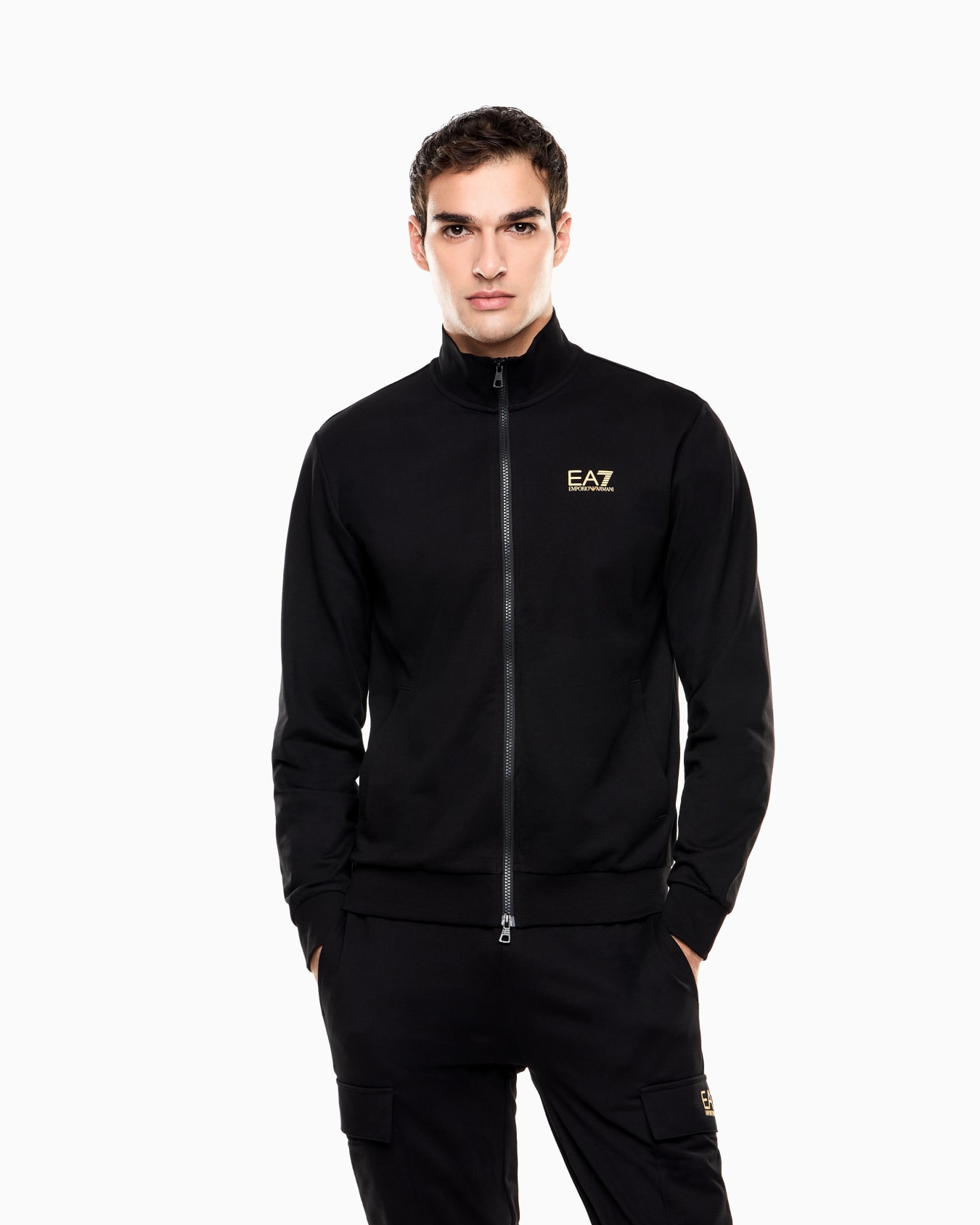 Sudadera tipo cárdigan de algodón Core Identity Diapositiva 3
