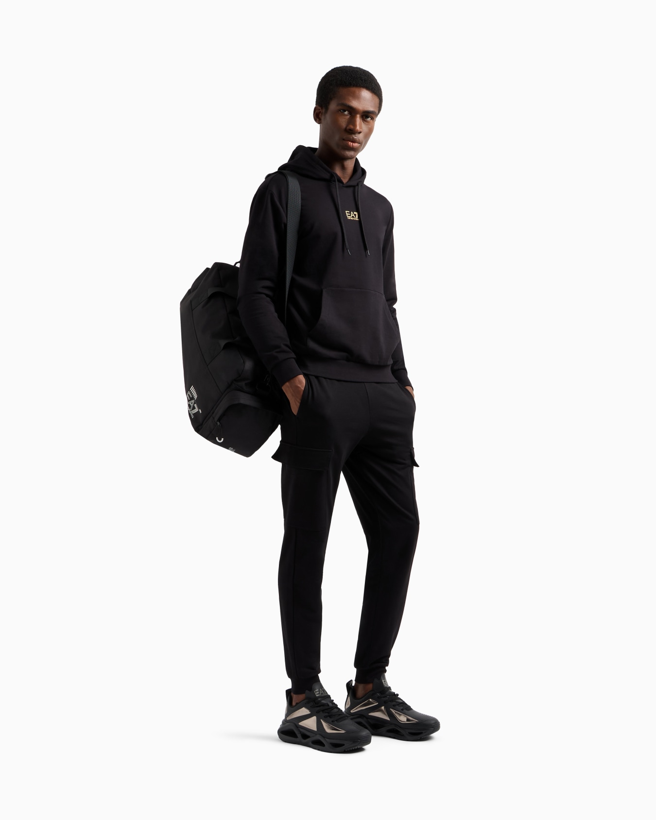 Core Identity cotton hooded sweatshirt Slide 1