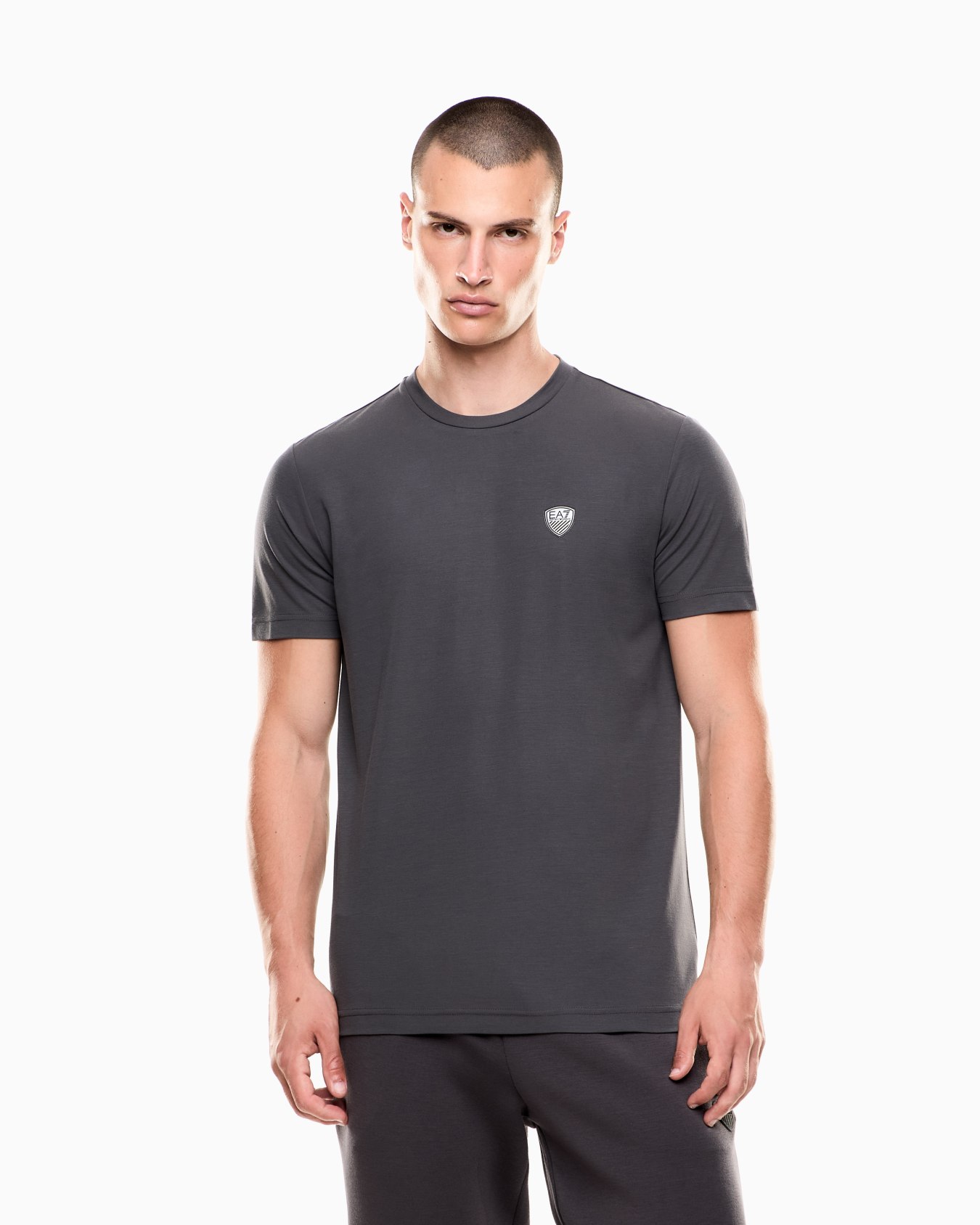 T-shirt girocollo Premium Shield in misto viscosa Slide 3