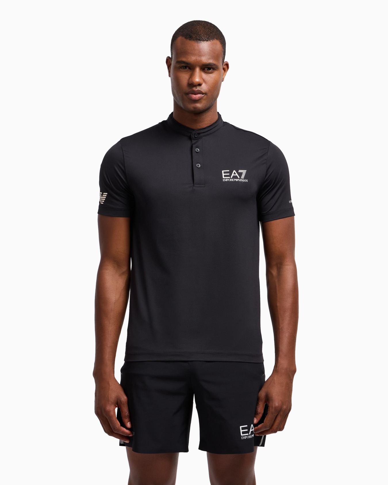 Tennis Pro Henley-collar polo shirt in VENTUS7 technical fabric Slide 3