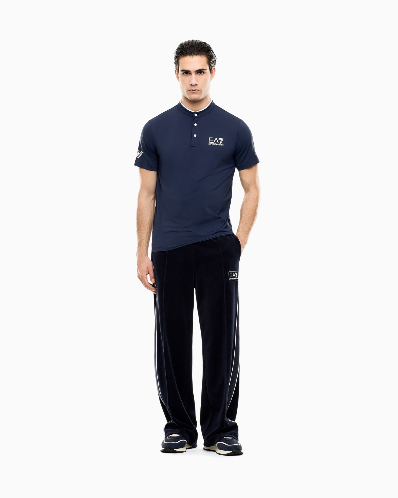 Tennis Pro Henley-collar polo shirt in VENTUS7 technical fabric Slide 1