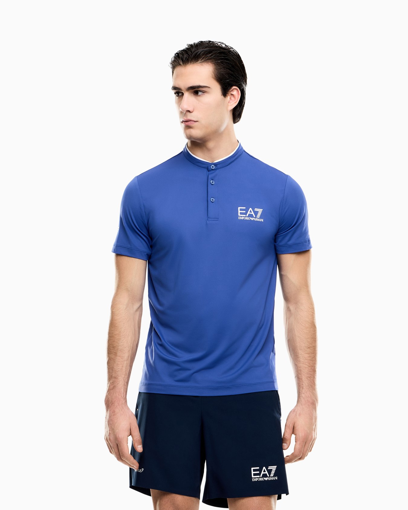 Tennis Pro Henley-collar polo shirt in VENTUS7 technical fabric Slide 3