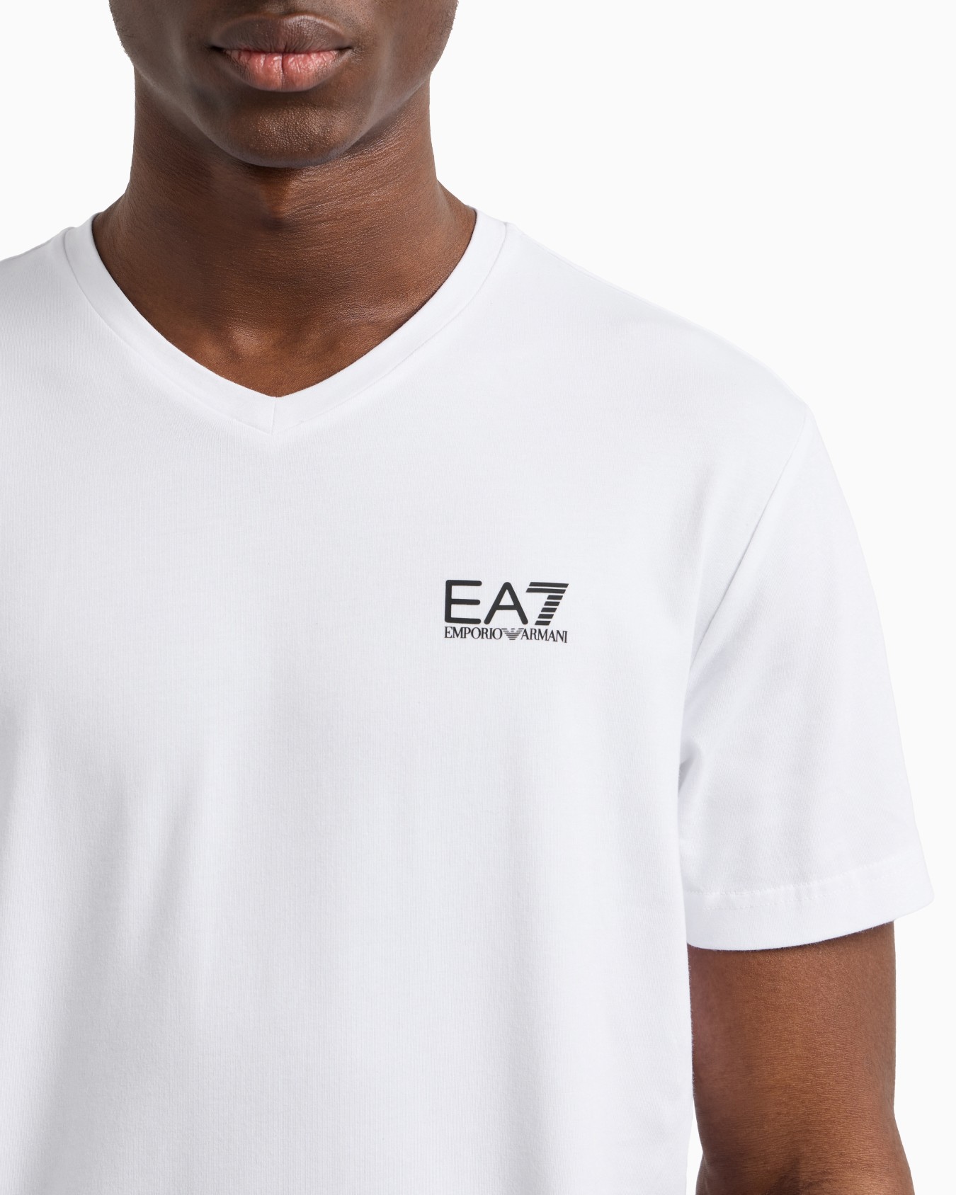 Core Identity stretch cotton jersey V-neck T-shirt Slide 4