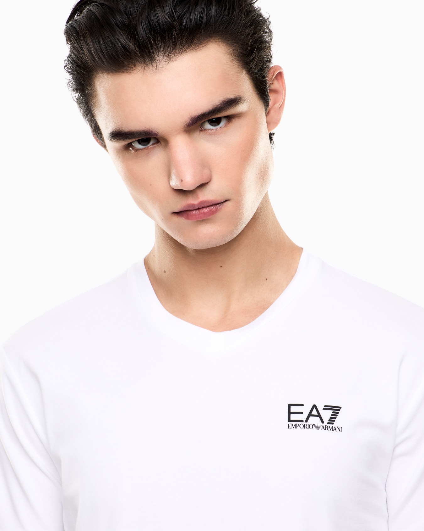 Core Identity stretch cotton jersey V-neck T-shirt Slide 4