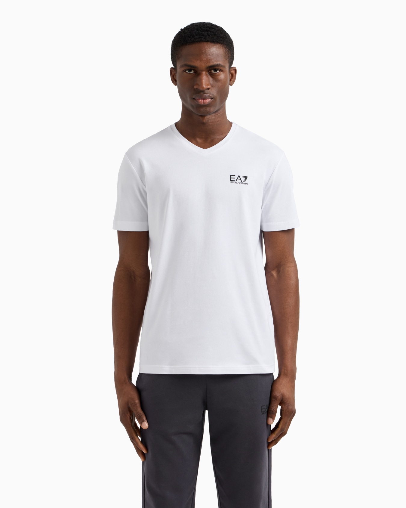 Core Identity stretch cotton jersey V-neck T-shirt Slide 3