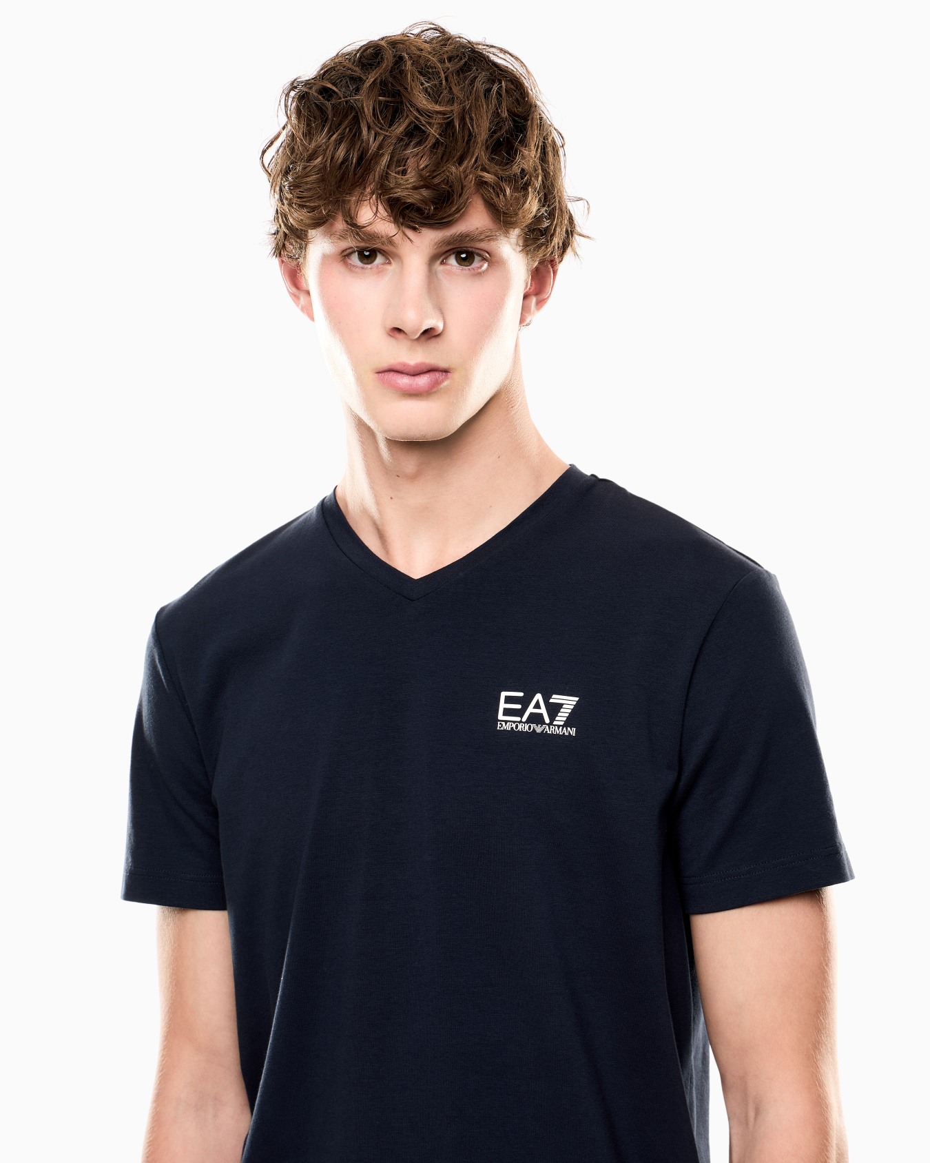 Core Identity T-Shirt mit V-Ausschnitt aus Baumwollstretch-Jersey Folie 6