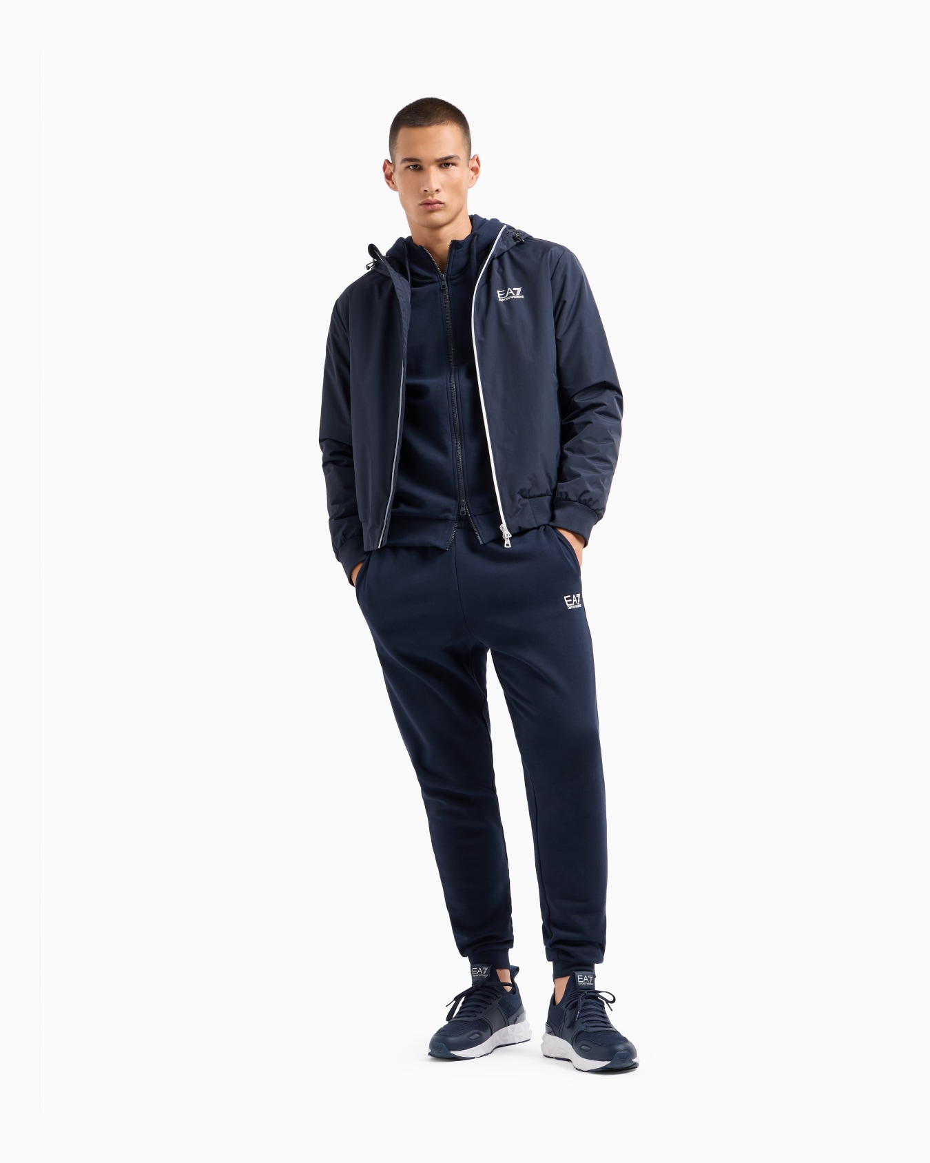 Core Identity cotton-blend hooded tracksuit Slide 1
