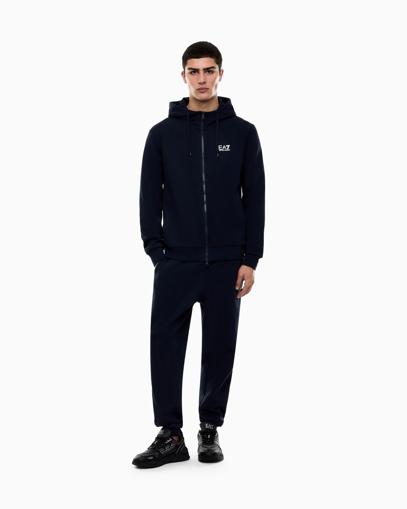 Core Identity cotton-blend hooded tracksuit Slide 1