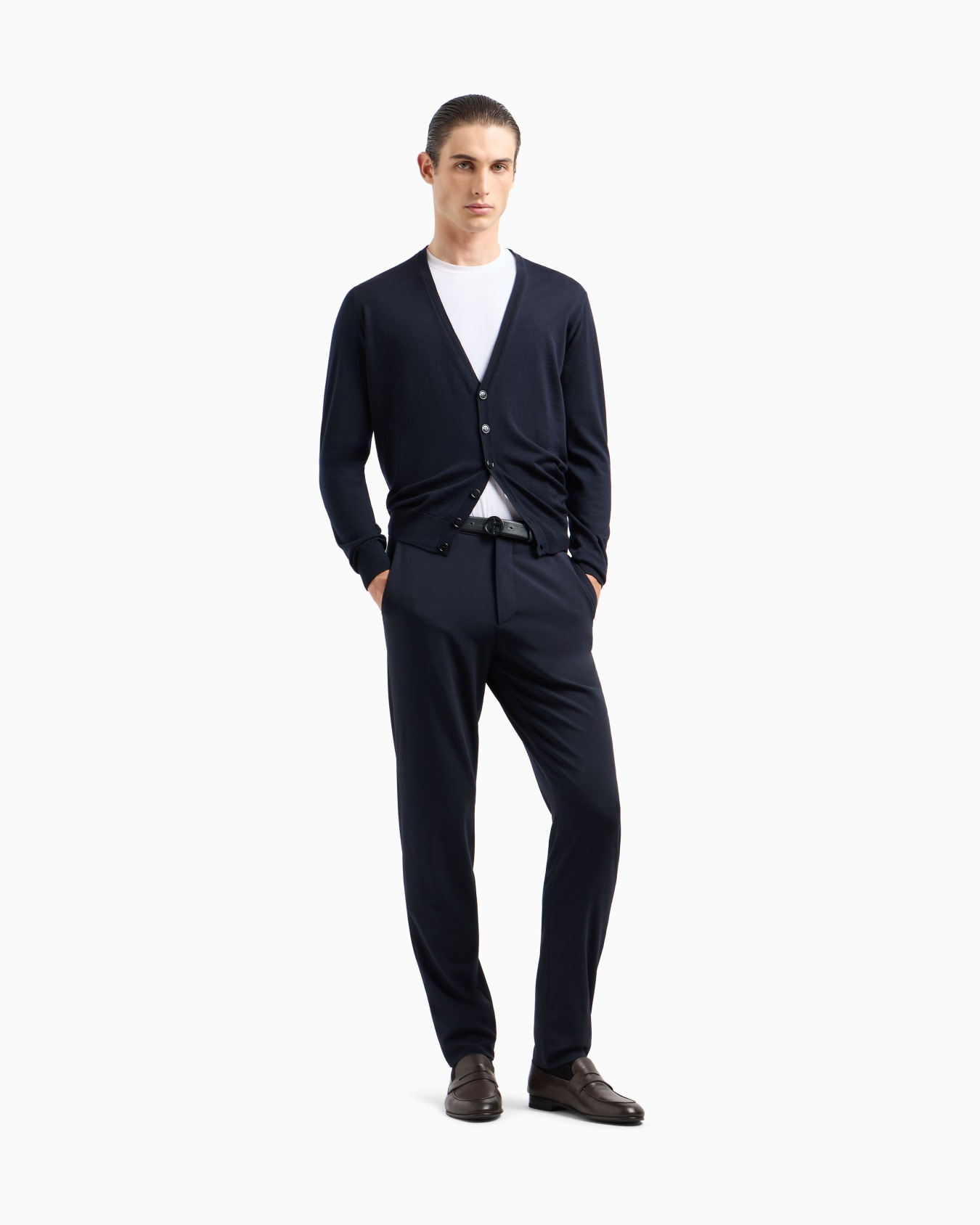 Virgin-wool cardigan with buttons Slide 1
