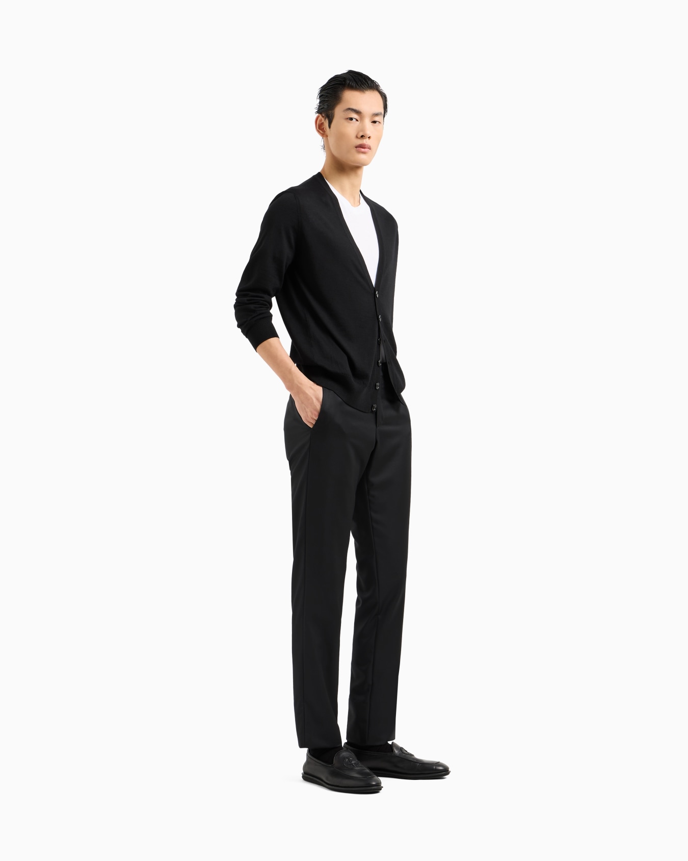 Virgin-wool cardigan with buttons Slide 1