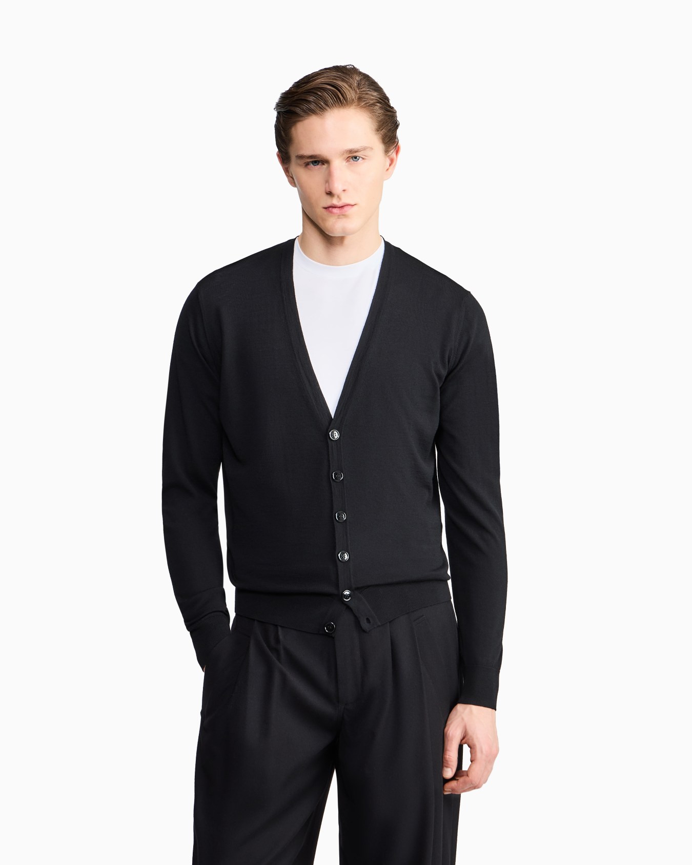 Cardigan boutonné en laine vierge Diapositive 3