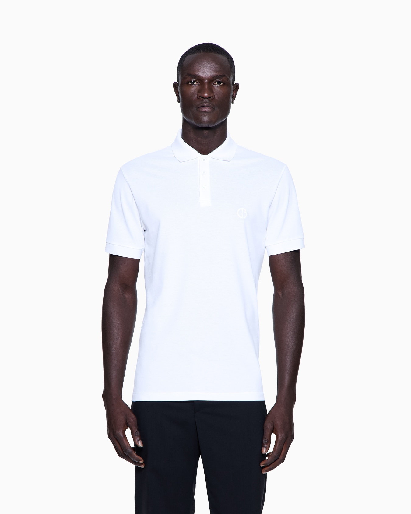 Stretch cotton piqué polo shirt Slide 3