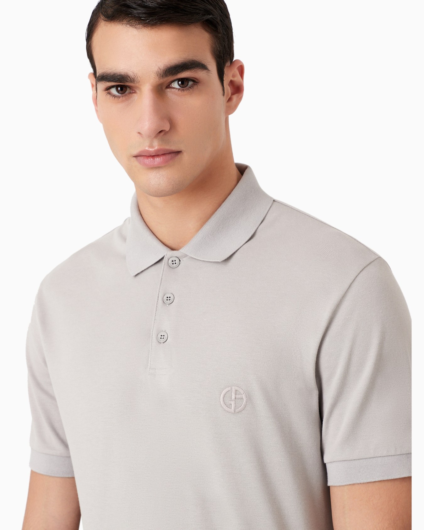 Stretch cotton piqué polo shirt Slide 4