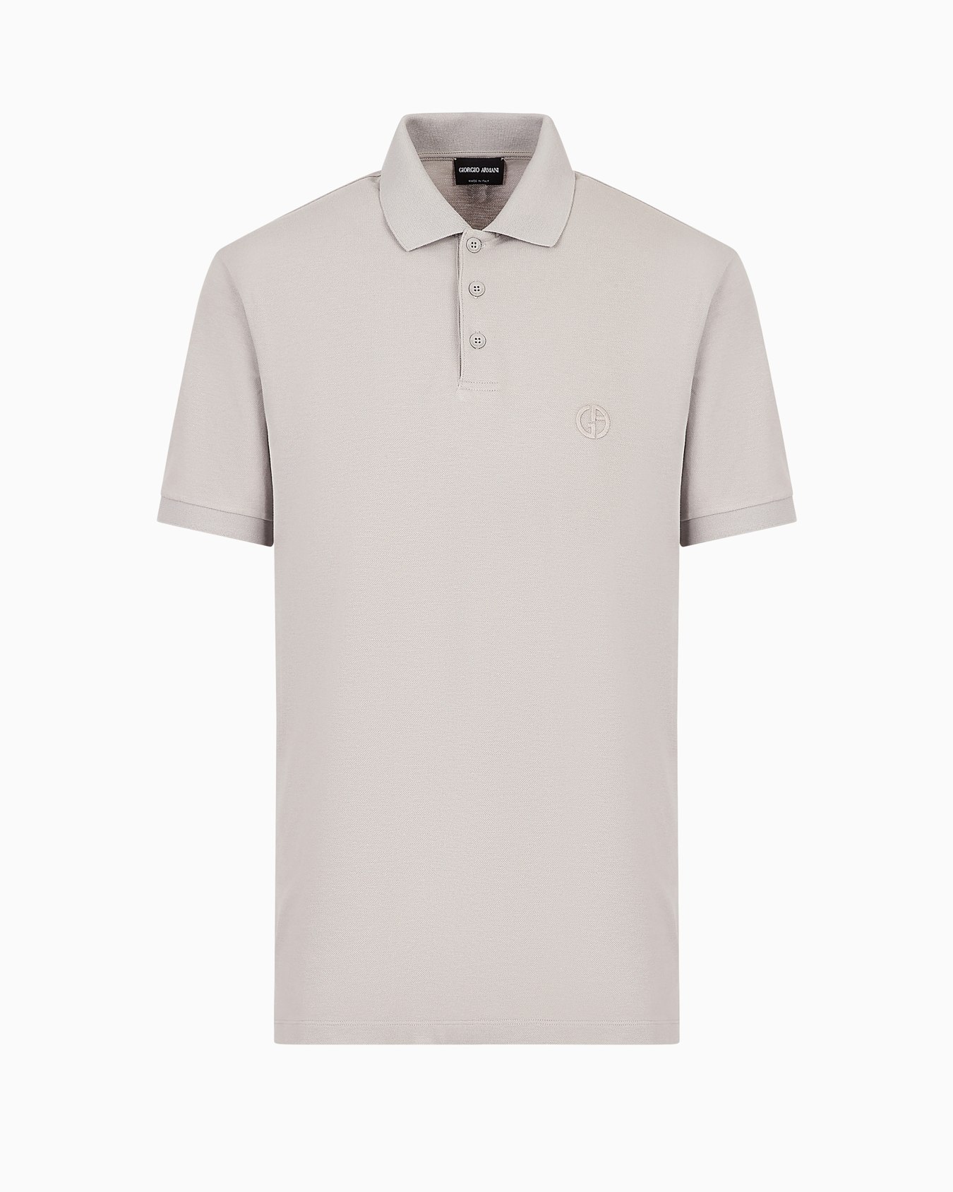 Stretch cotton piqué polo shirt Slide 0