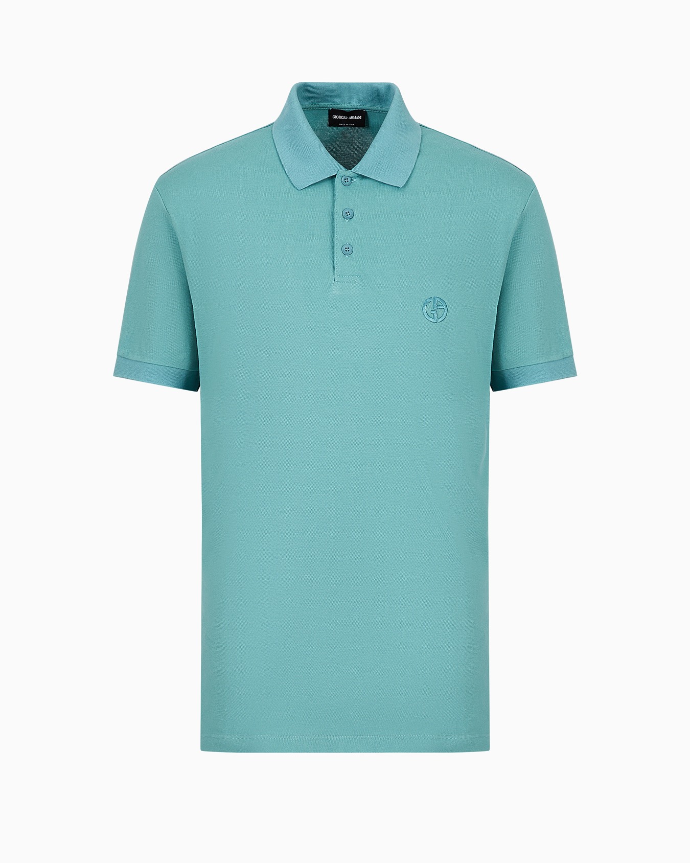Stretch cotton piqué polo shirt Slide 0