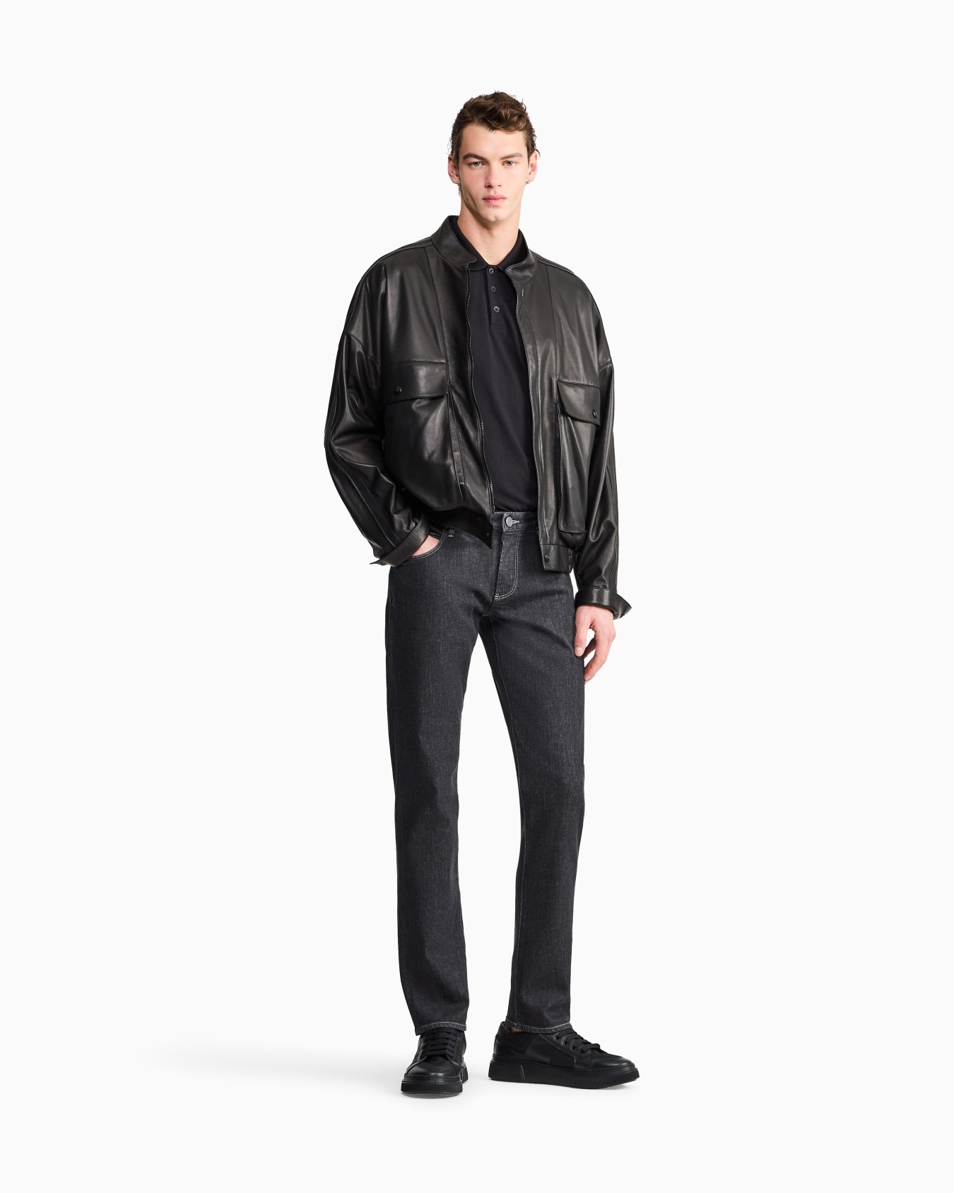 Polo en piqué de coton stretch Diapositive 1