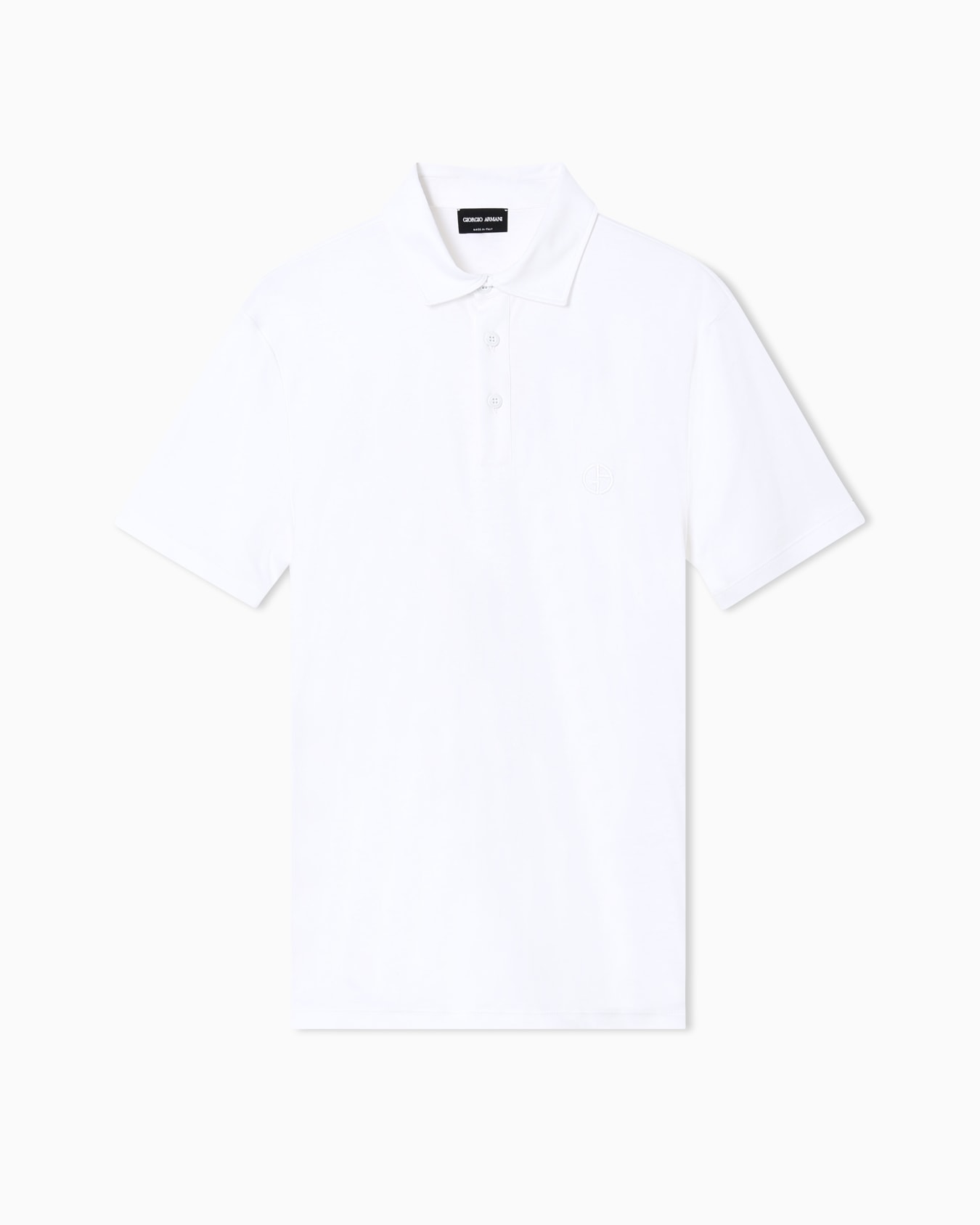 Pure cotton interlock polo shirt with embroidered logo Slide 0