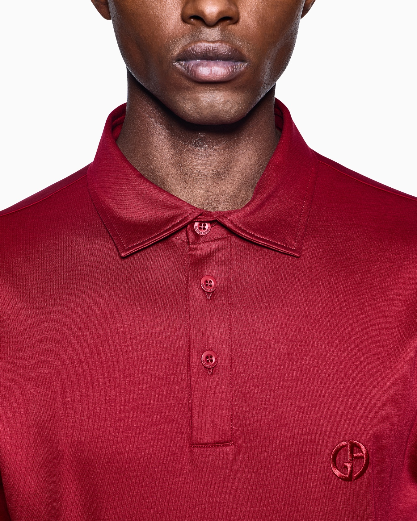 Pure cotton interlock polo shirt with embroidered logo Slide 4
