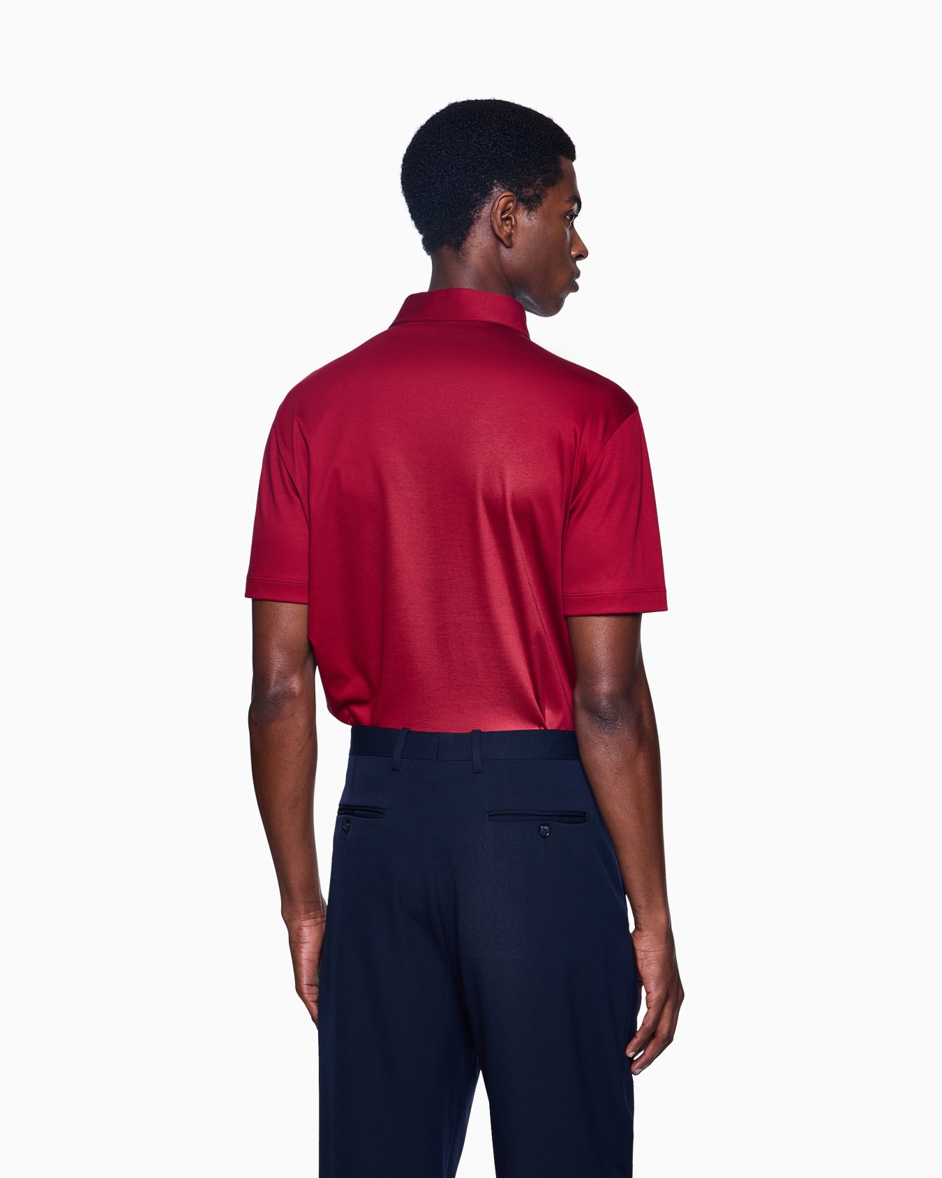 Pure cotton interlock polo shirt with embroidered logo Slide 5