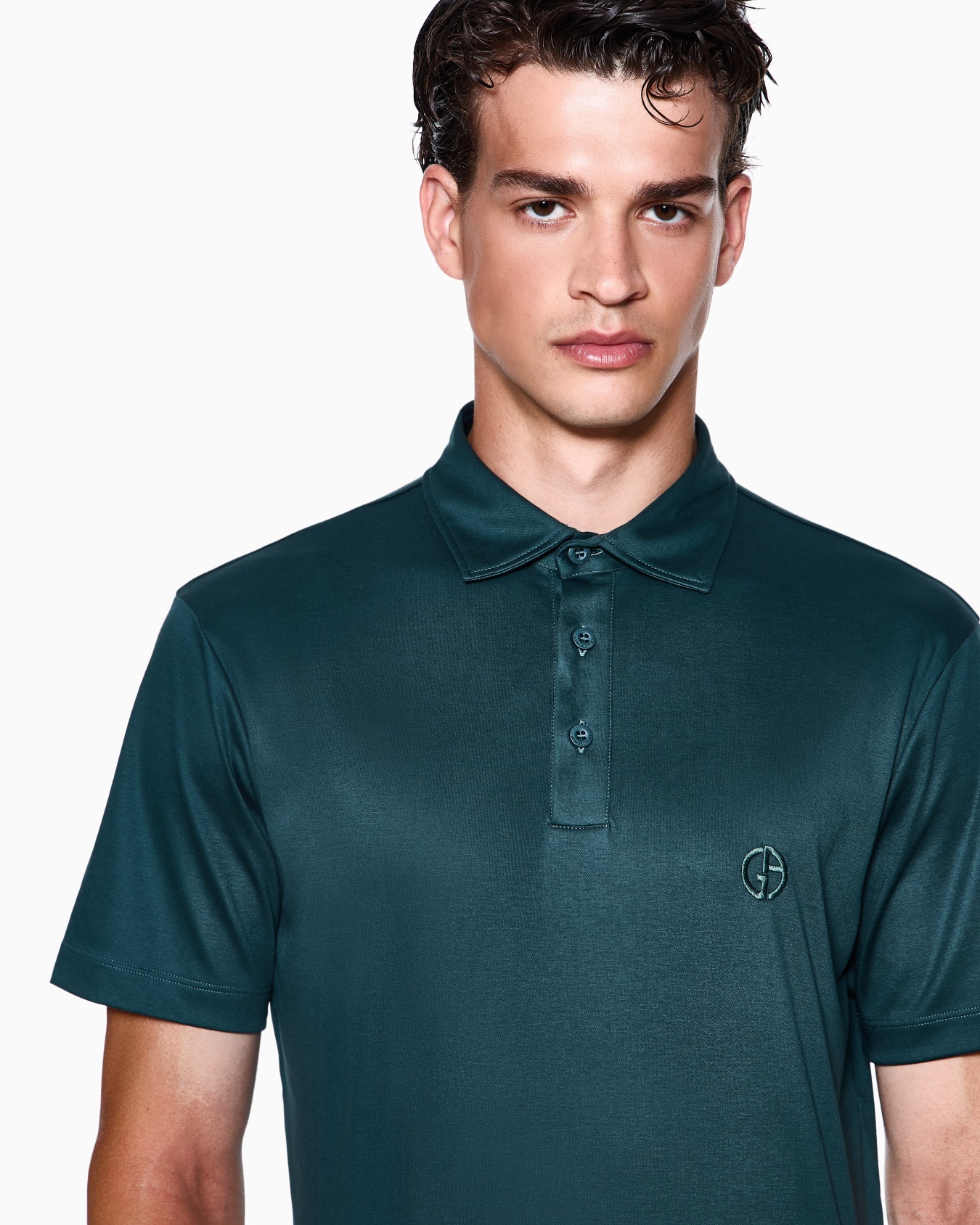 Polo de interlock de algodón puro con logotipo bordado Diapositiva 4