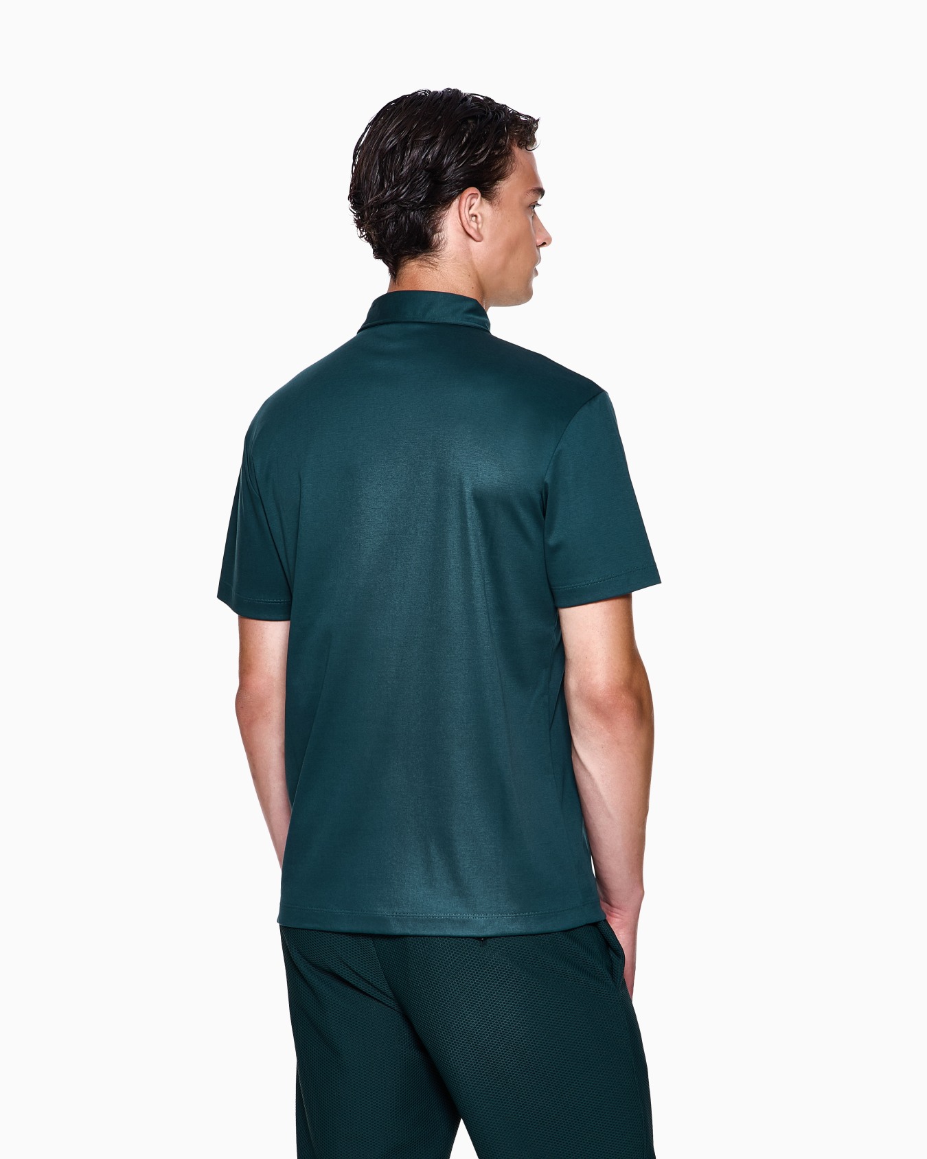 Polo de interlock de algodón puro con logotipo bordado Diapositiva 2