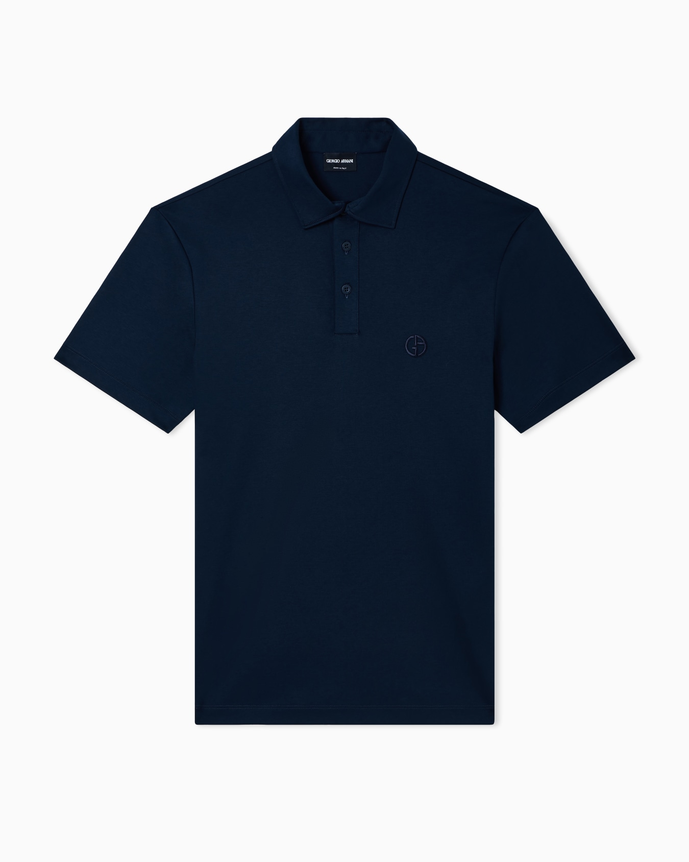 Polo de interlock de algodón puro con logotipo bordado Diapositiva 0