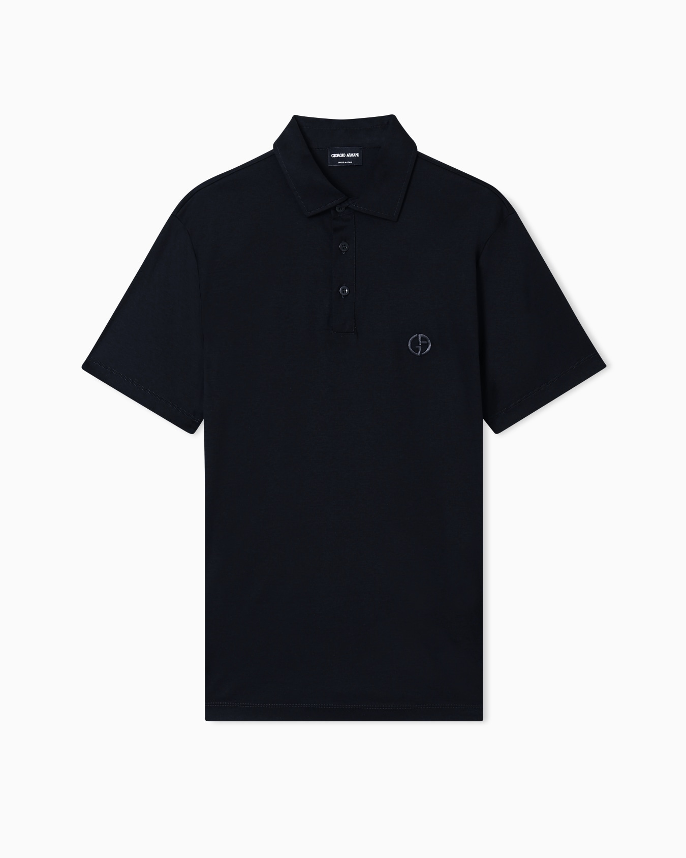 Pure cotton interlock polo shirt with embroidered logo Slide 0