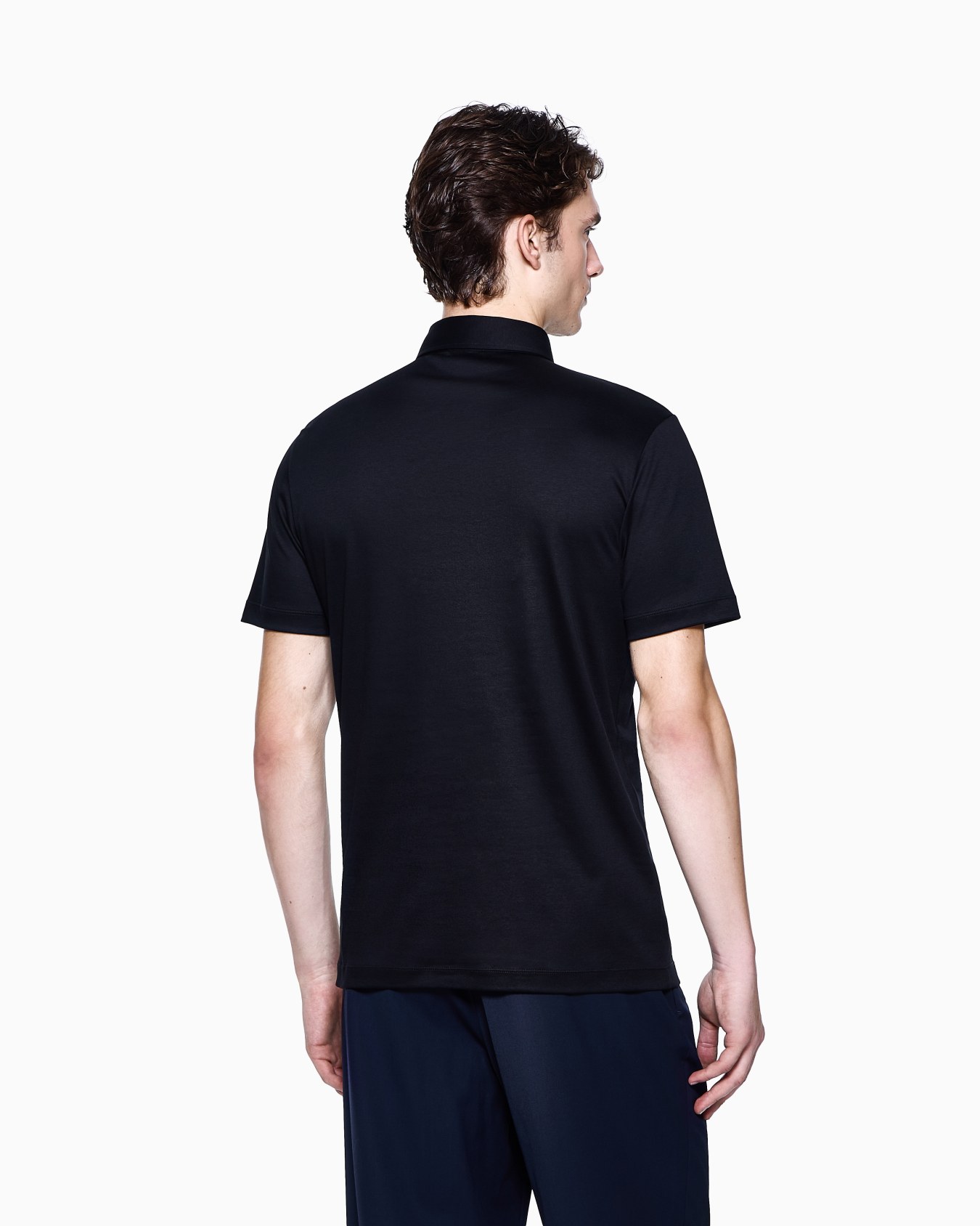 Pure cotton interlock polo shirt with embroidered logo Slide 2