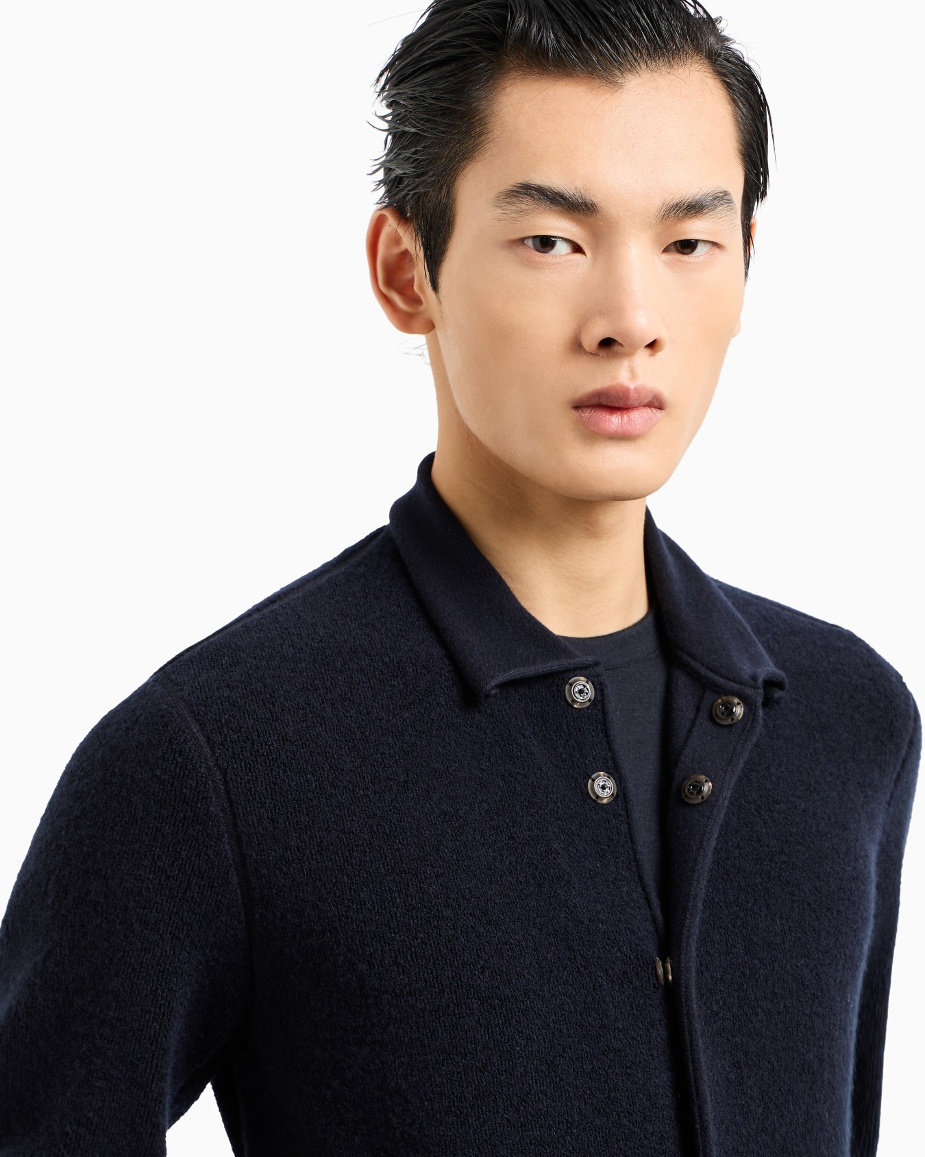 Icon single-breasted jacket in loop-stitch cashmere Slide 4