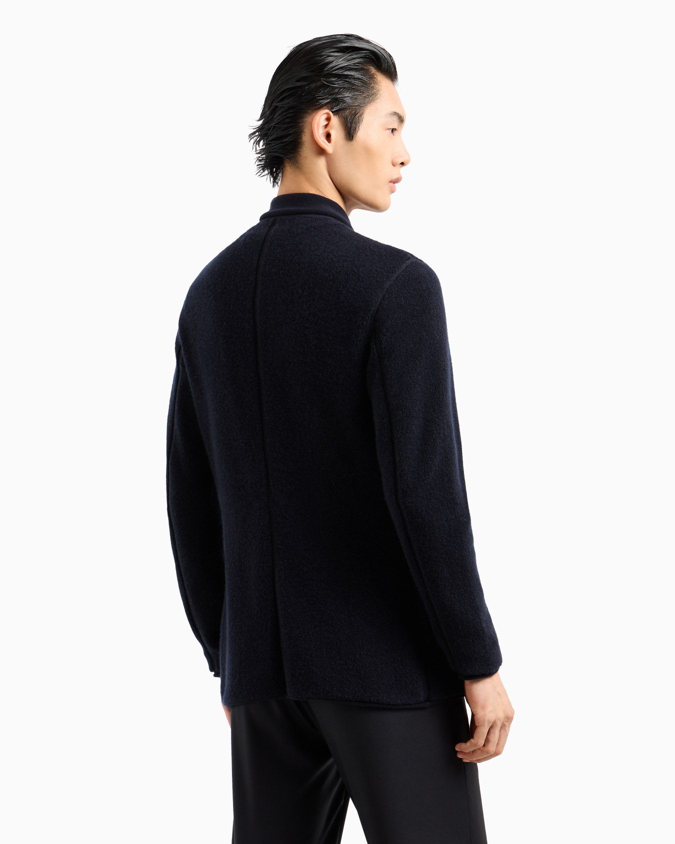 Icon single-breasted jacket in loop-stitch cashmere Slide 2