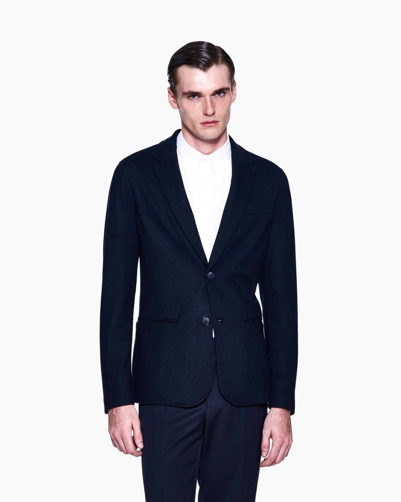 Icon single-breasted jacket in pure cashmere jersey cloth Slide 3