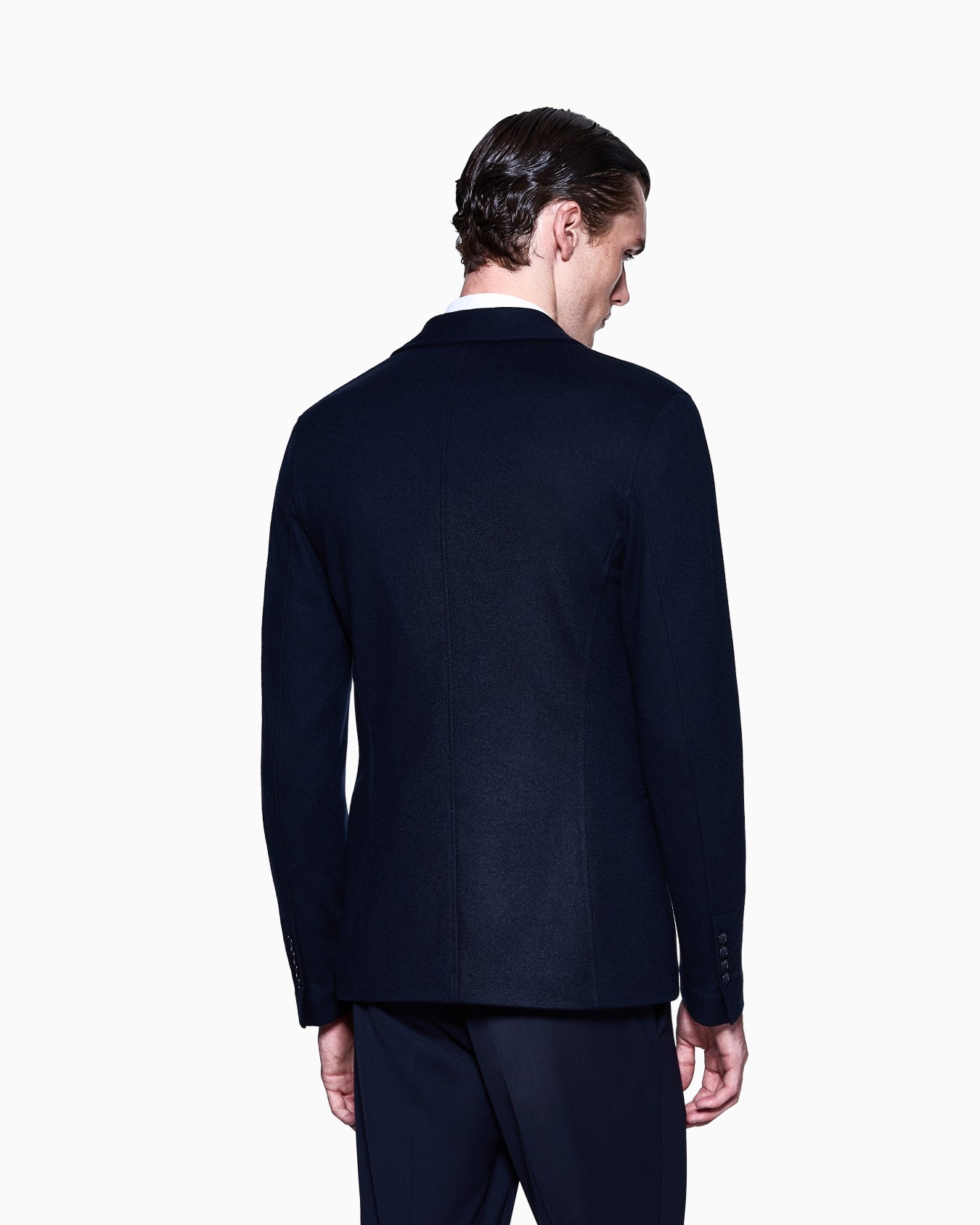 Icon single-breasted jacket in pure cashmere jersey cloth Slide 2