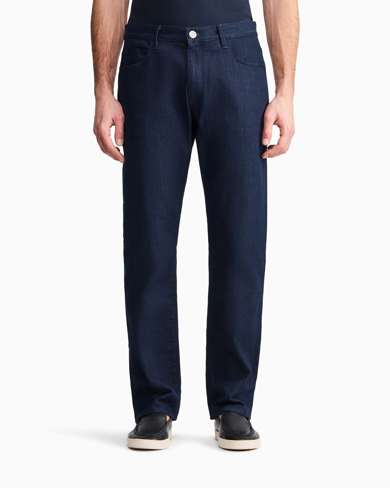 Regular-fit, five-pocket trousers in stretch cotton Slide 3