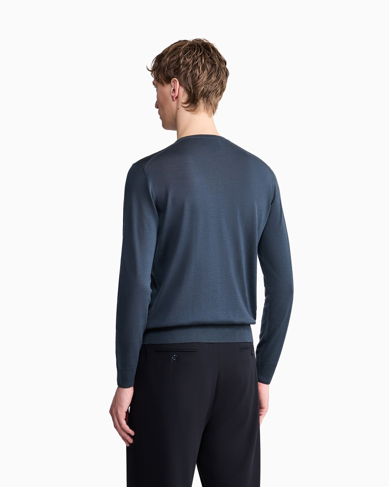 Pullover mit Rundhalsausschnitt aus Schurwolle Folie 5