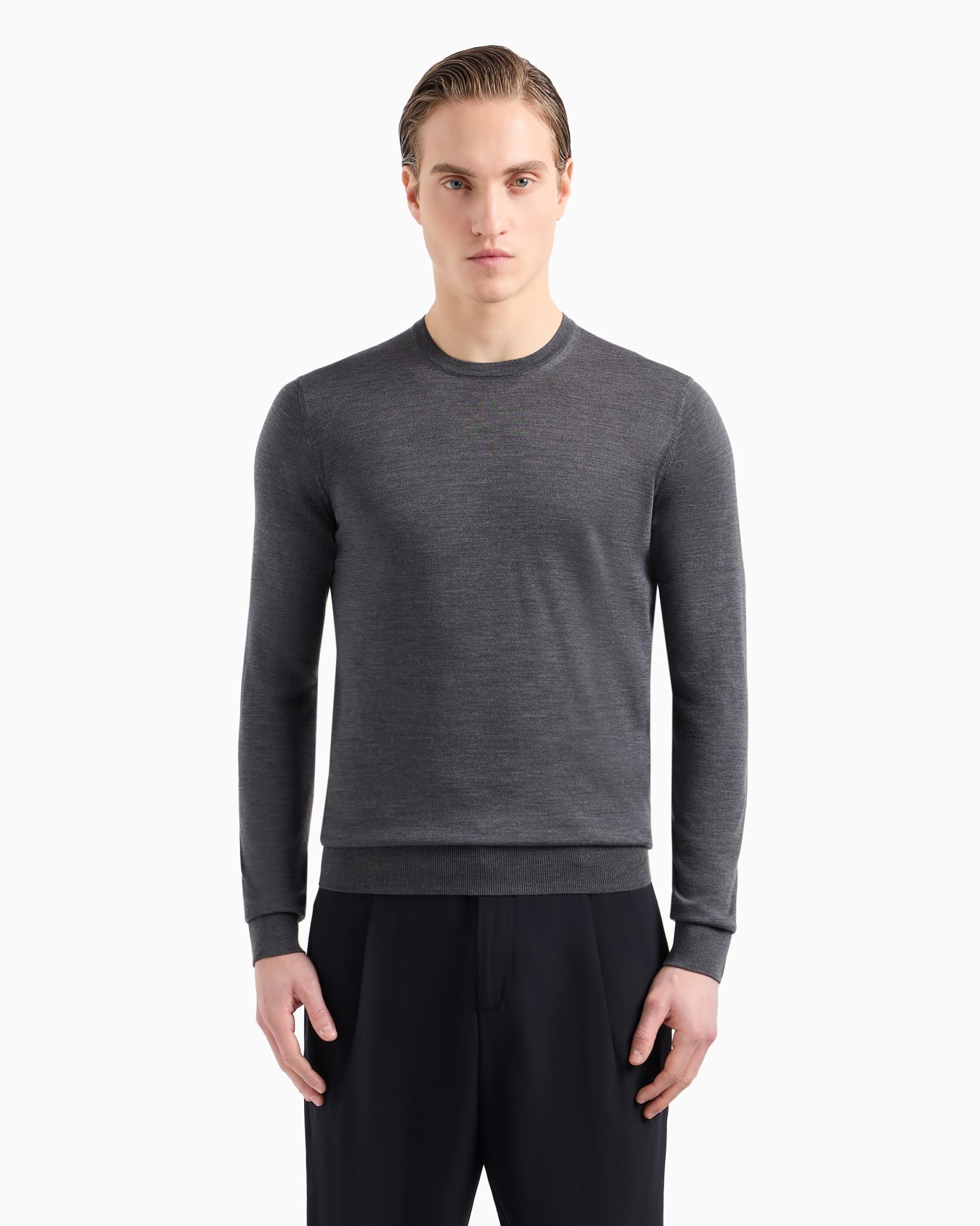 Virgin-wool, crew-neck jumper Slide 3