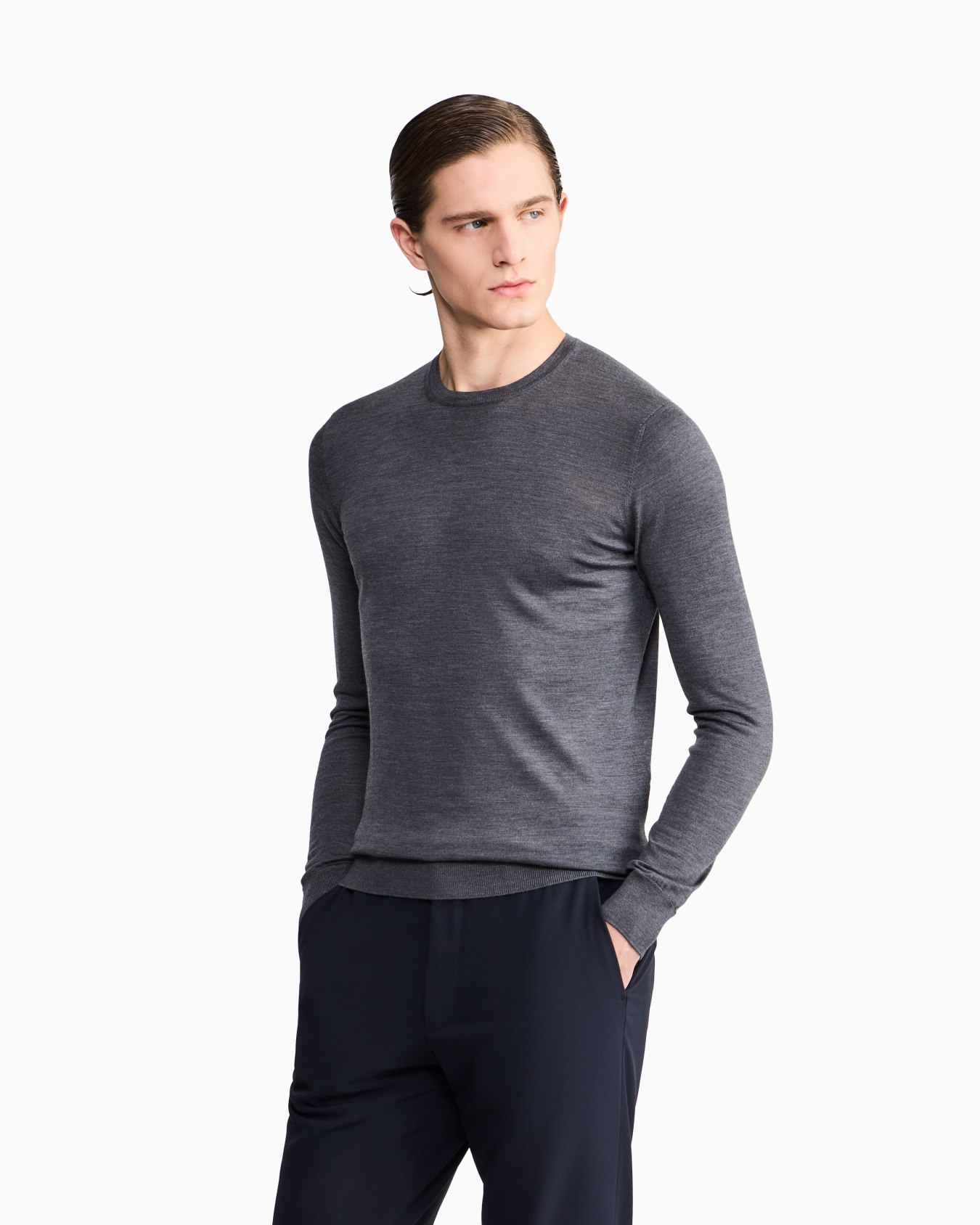 Virgin-wool, crew-neck jumper Slide 3