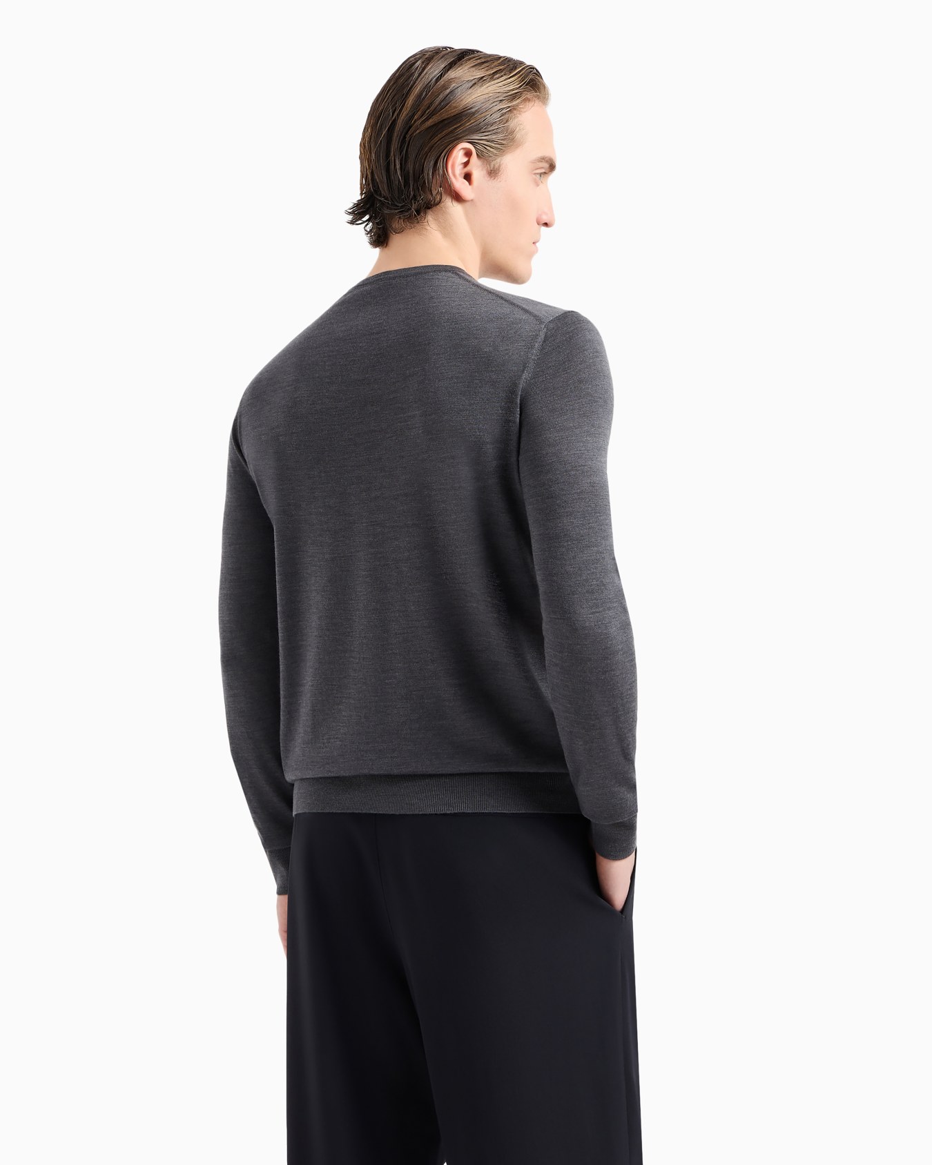Virgin-wool, crew-neck jumper Slide 2